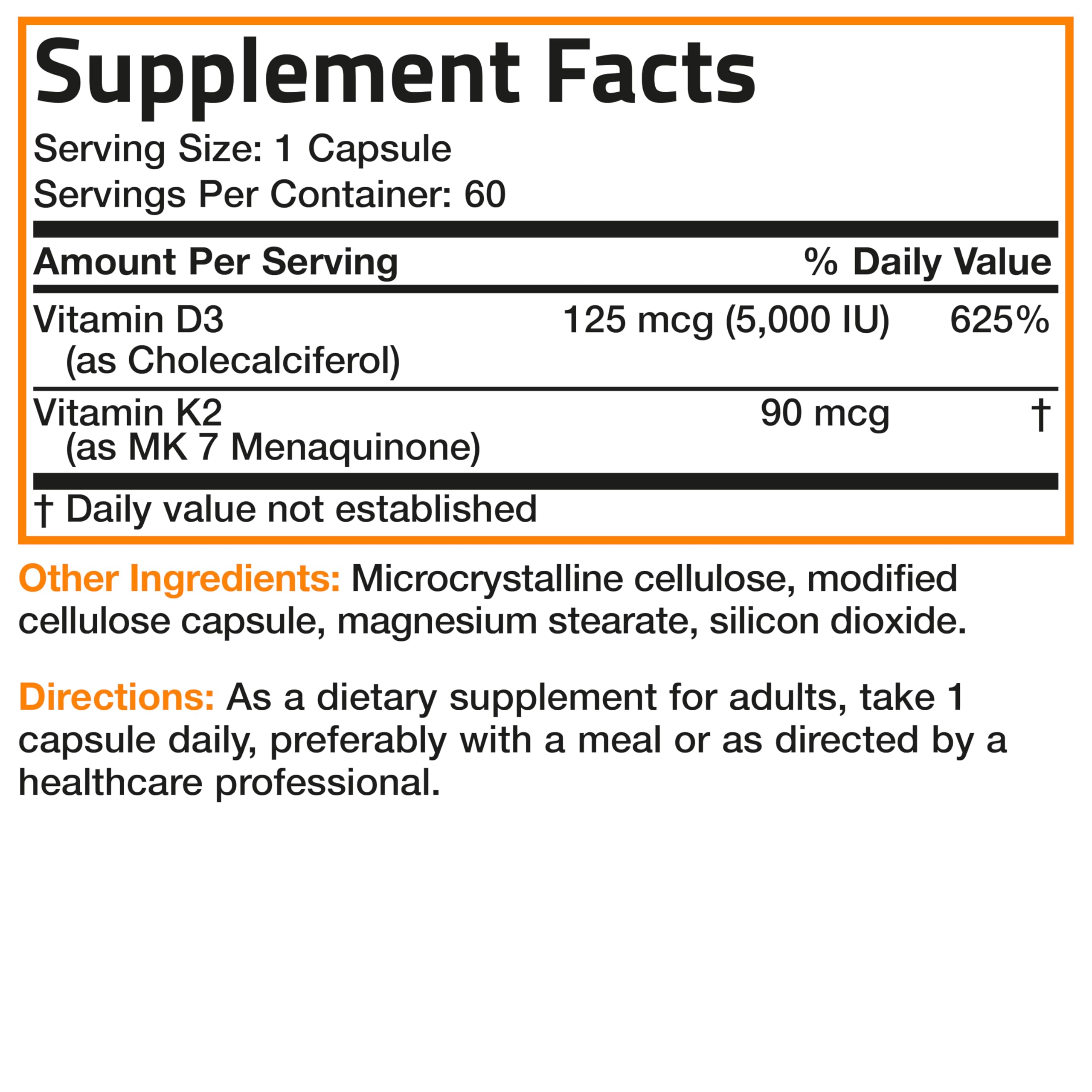 Foto 7 pulgar | Vitamina K2 y D3 5000 Ui 60 Cápsulas - Venta Internacional
