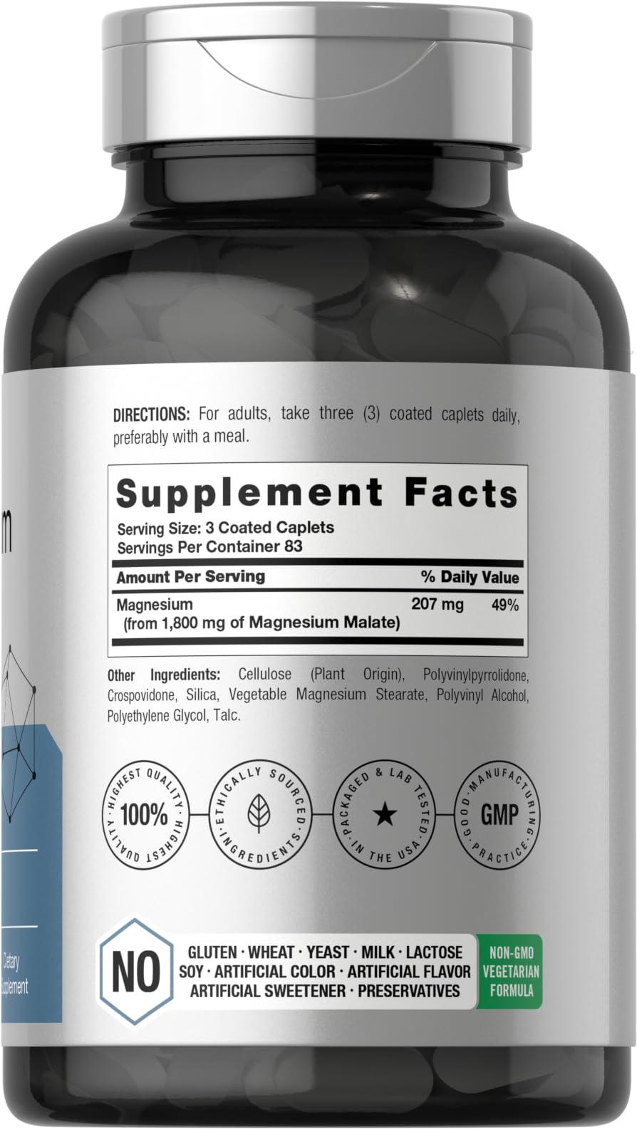 Foto 3 pulgar | Suplemento Horbäach Malato de Magnesio 1800 mg 250 Cápsulas - Venta Internacional