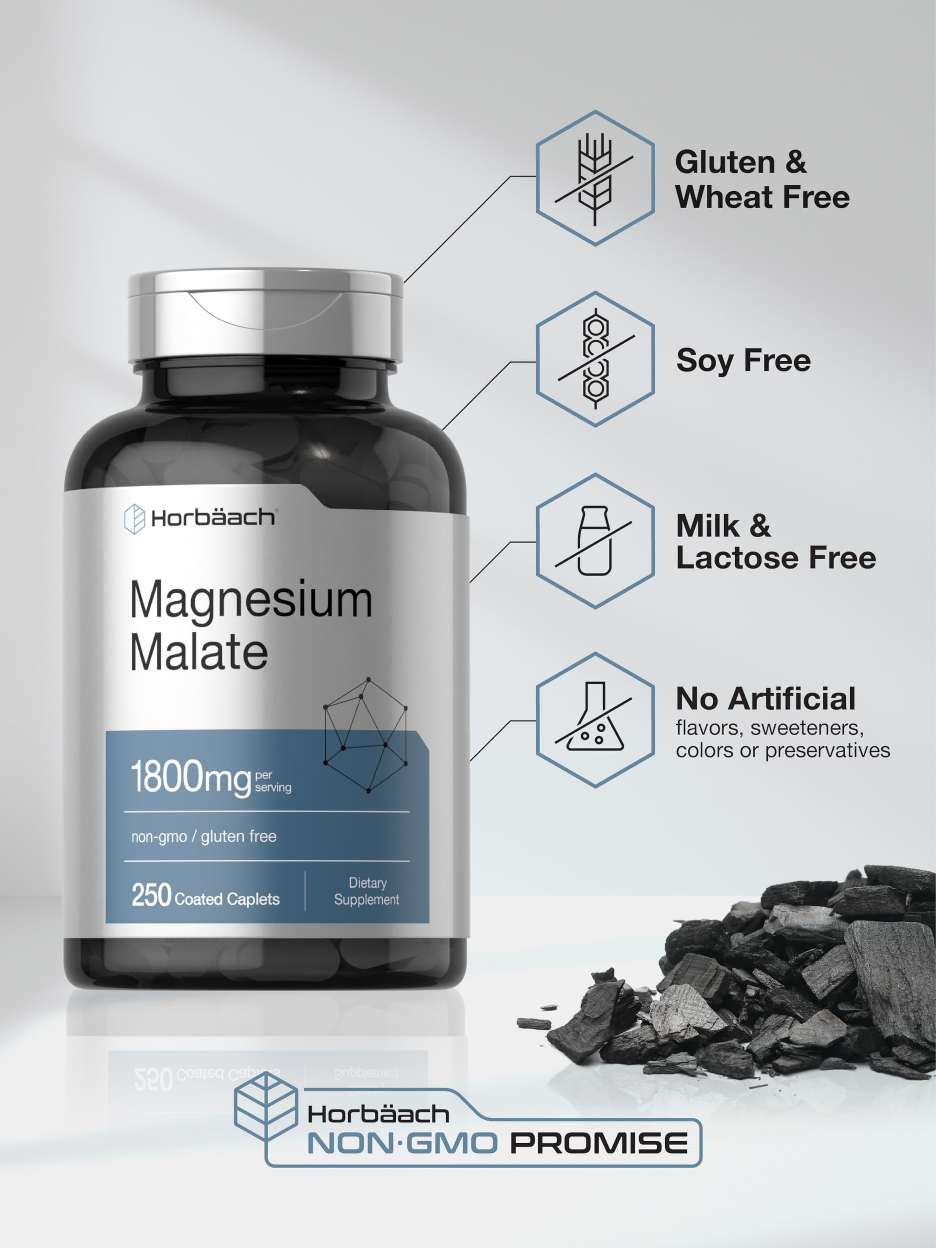 Foto 6 pulgar | Suplemento Horbäach Malato de Magnesio 1800 mg 250 Cápsulas - Venta Internacional