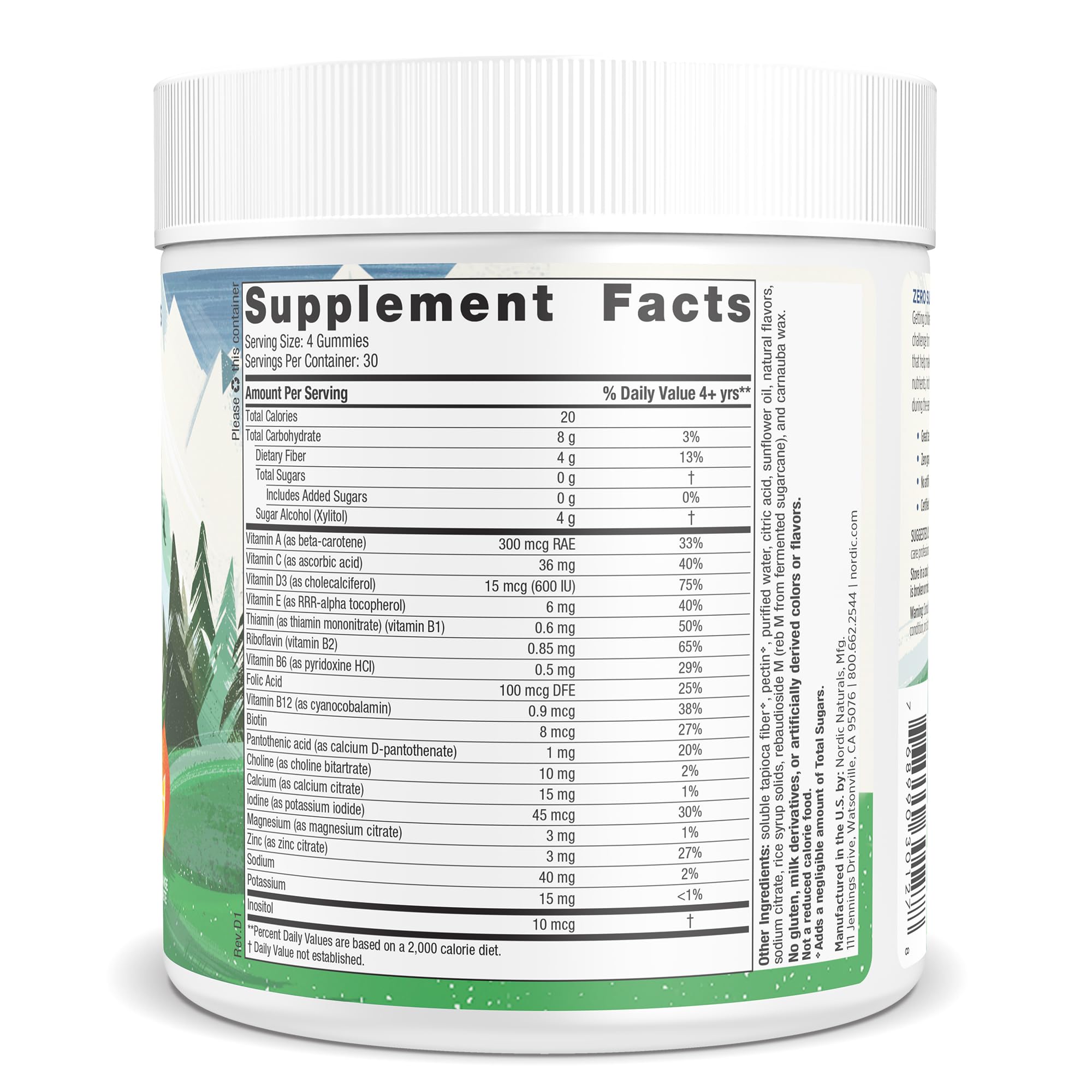 Foto 5 pulgar | Suplemento Gomitas Múltiples Zero Sugar Kids Nordic Naturals - Venta Internacional