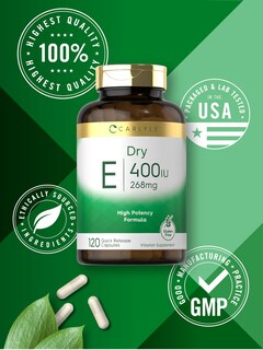 Foto 6 | Suplemento de Vitamina E Seca Carlyle 400 UI 268 mg - 120 Cápsulas