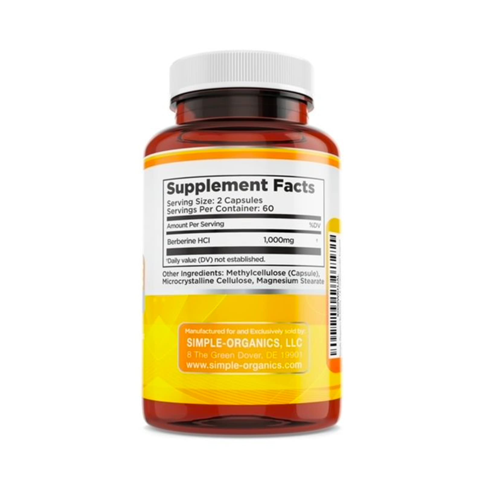 Foto 7 pulgar | Suplemento de Berberina Simple-Organics 1000 mg/porción 120 Cápsulas - Venta Internacional