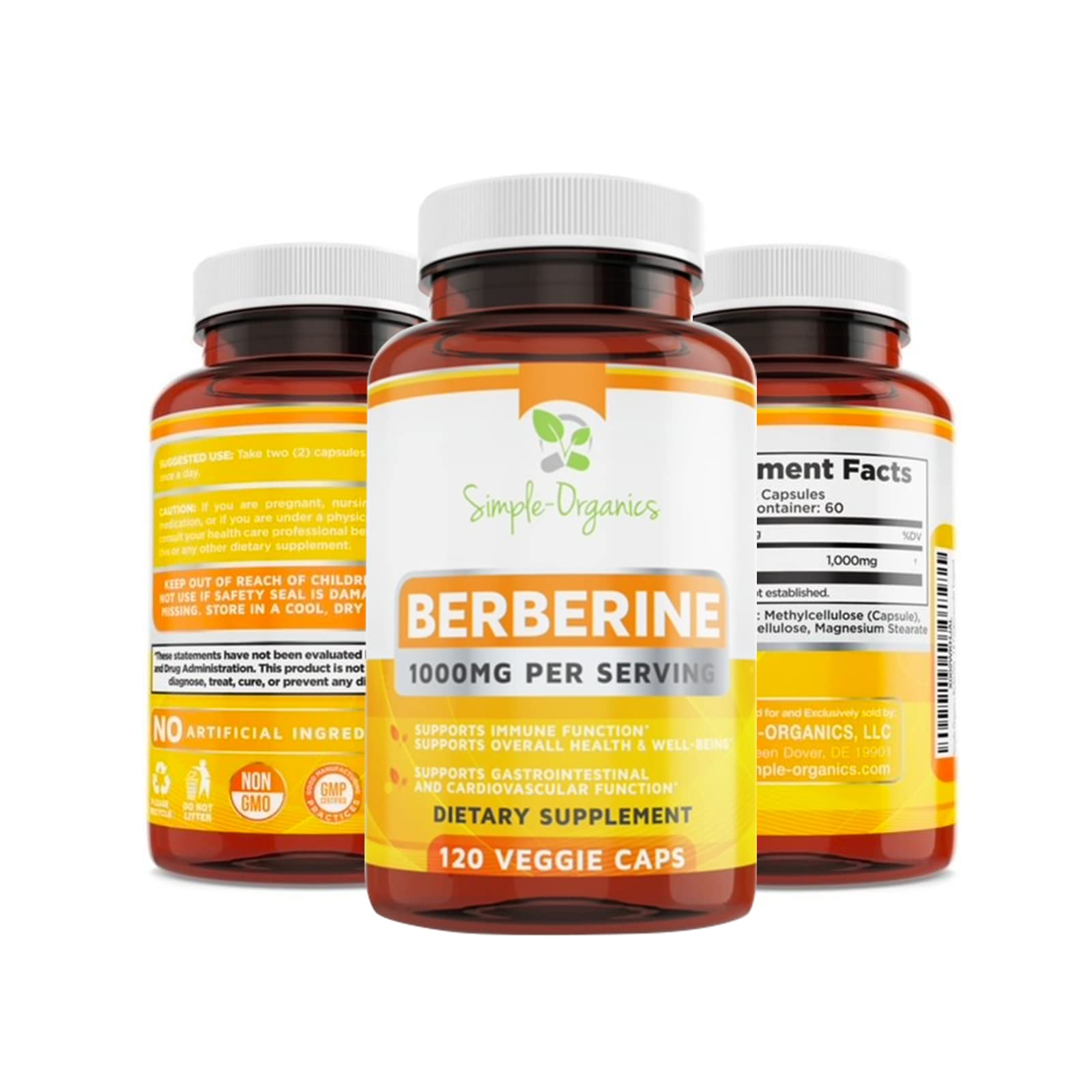 Foto 8 pulgar | Suplemento de Berberina Simple-Organics 1000 mg/porción 120 Cápsulas - Venta Internacional