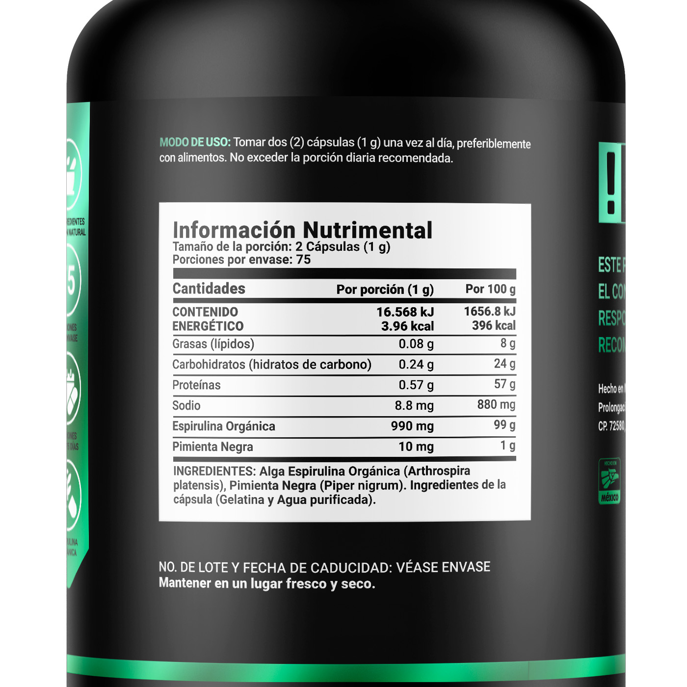 Foto 3 pulgar | Suplemento B Life Organic Spirulina de 150 Cápsulas