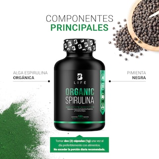 Foto 3 | Suplemento B Life Organic Spirulina de 150 Cápsulas