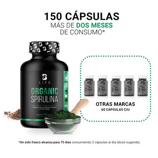 Foto 5 | Suplemento B Life Organic Spirulina de 150 Cápsulas