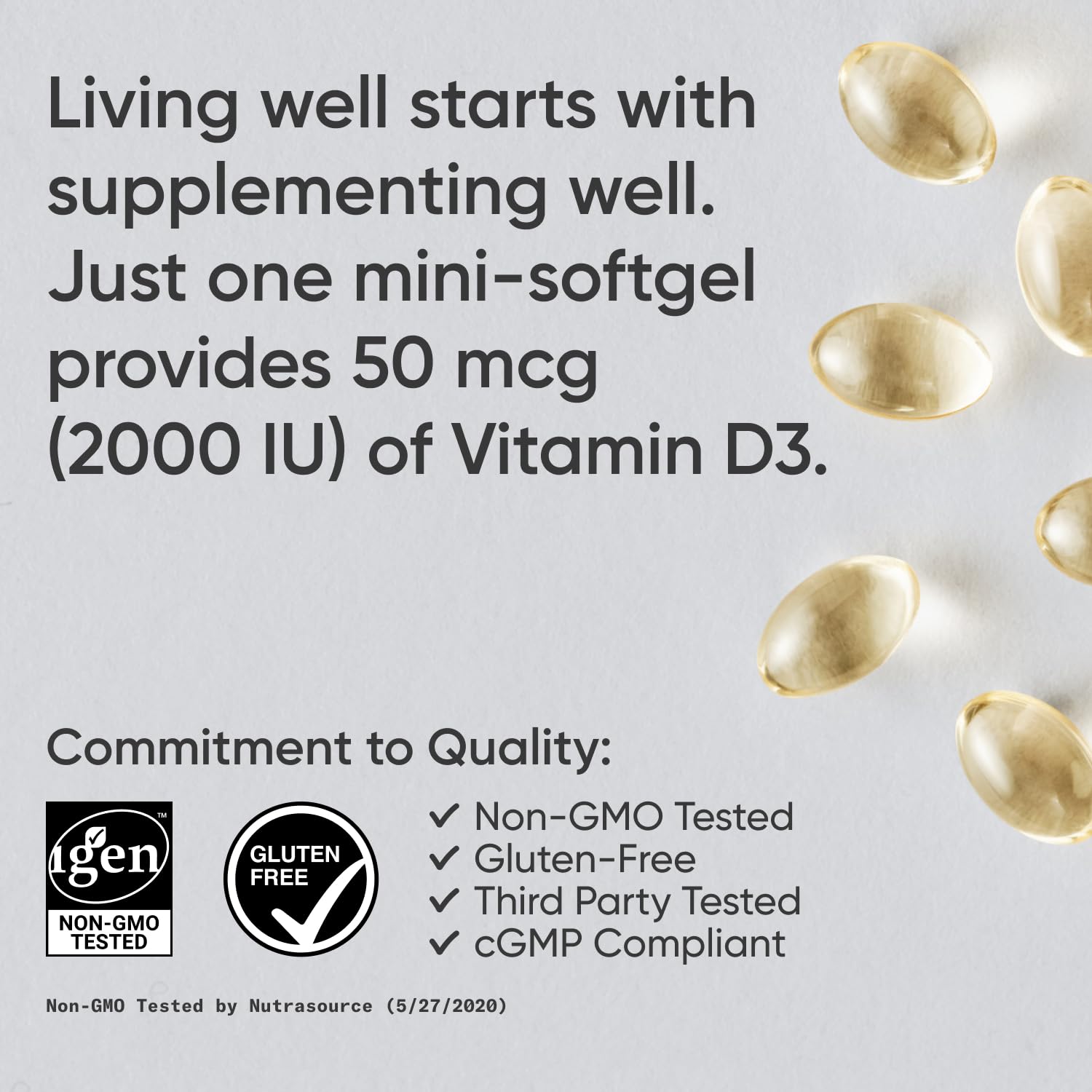 Foto 2 | Vitamina D3 Sports Research 2000 Iu 360 Cápsulas Blandas - Venta Internacional