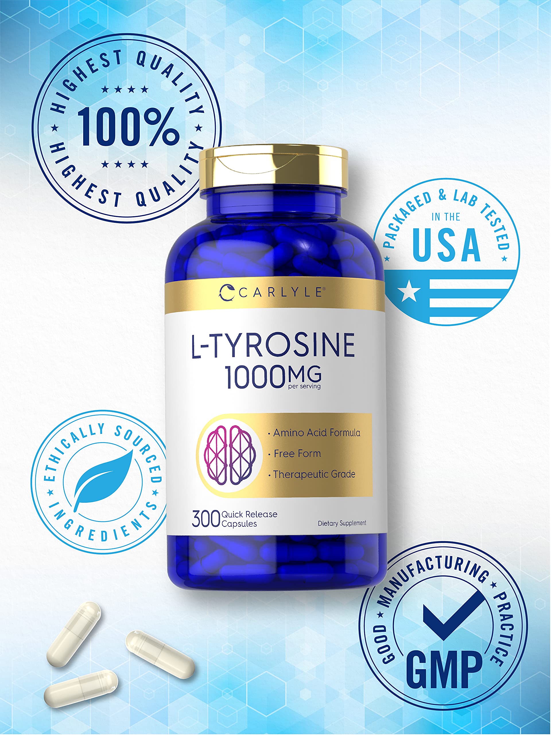 Foto 5 | Suplemento Carlyle de L-tirosina 1000 mg 300 Cápsulas - Venta Internacional