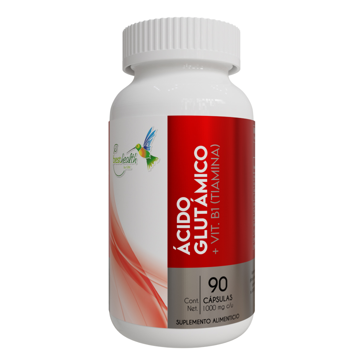 Foto 2 pulgar | Ácido Glutámico + Vitamina B1 Best Health 90 Cápsulas