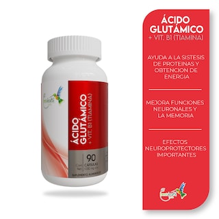 Foto 2 | Ácido Glutámico + Vitamina B1 Best Health 90 Cápsulas