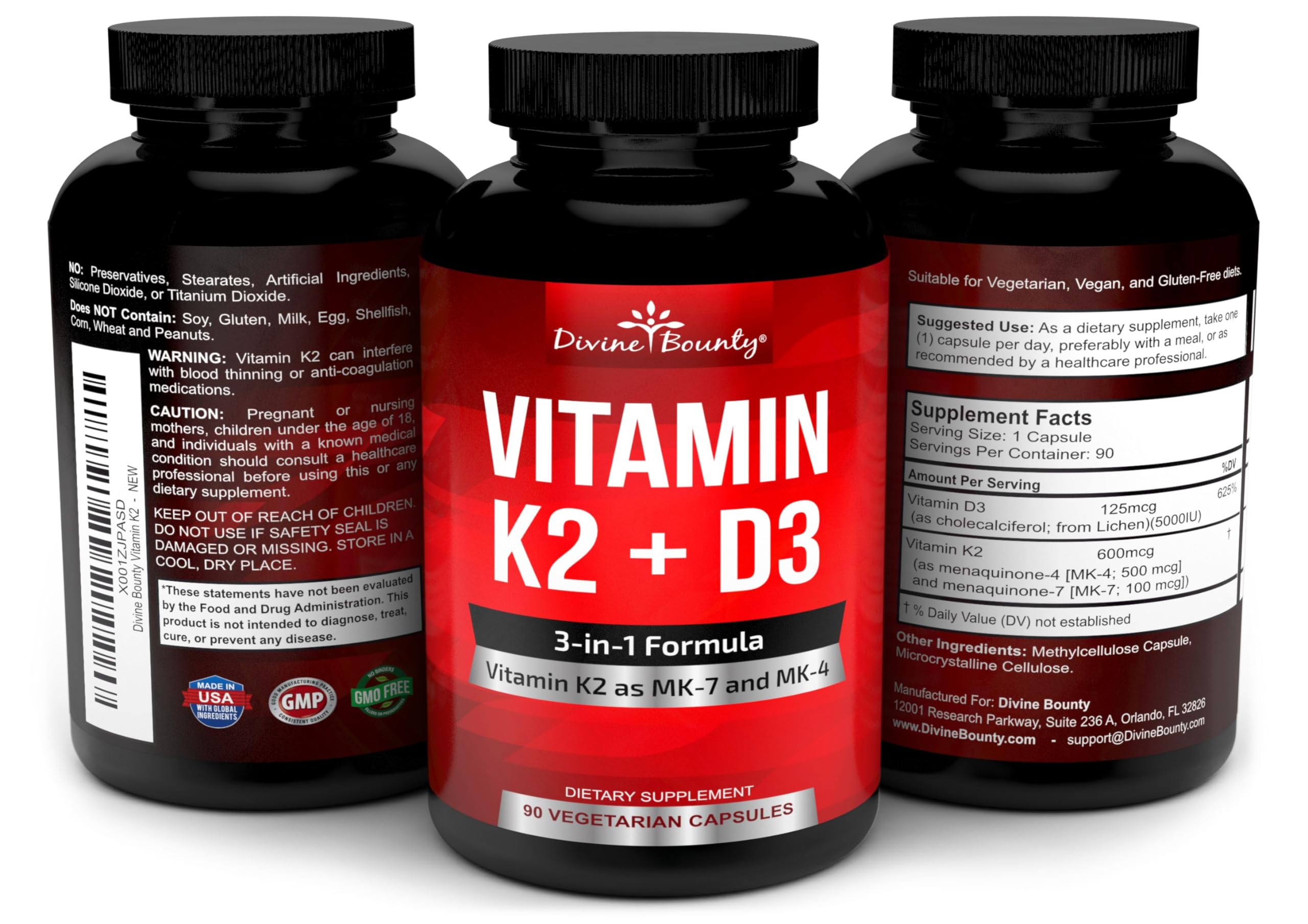 Foto 5 pulgar | Vitamina K2 Divine Bounty con D3 - Venta Internacional