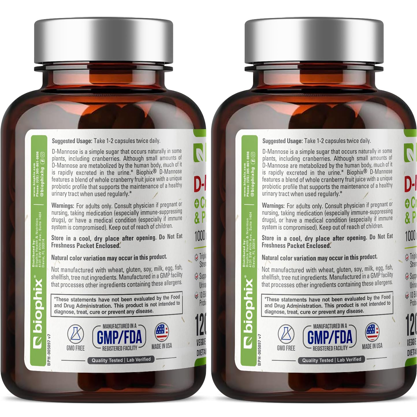 Foto 3 | Suplemento Biophix D-manose Con Arándano Rojo 2 Piezas-Venta Internacional