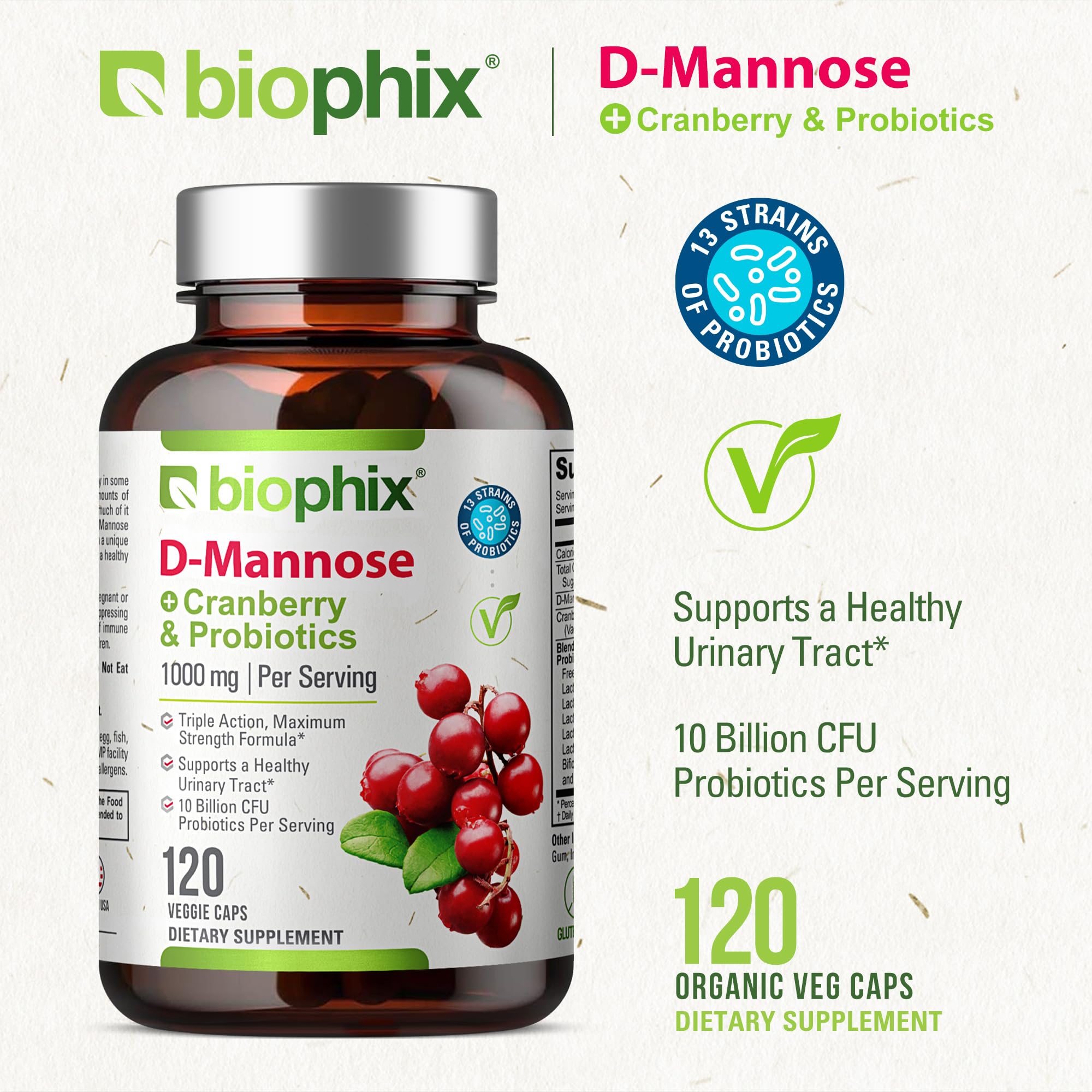 Foto 5 pulgar | Suplemento Biophix D-manose Con Arándano Rojo 2 Piezas-Venta Internacional