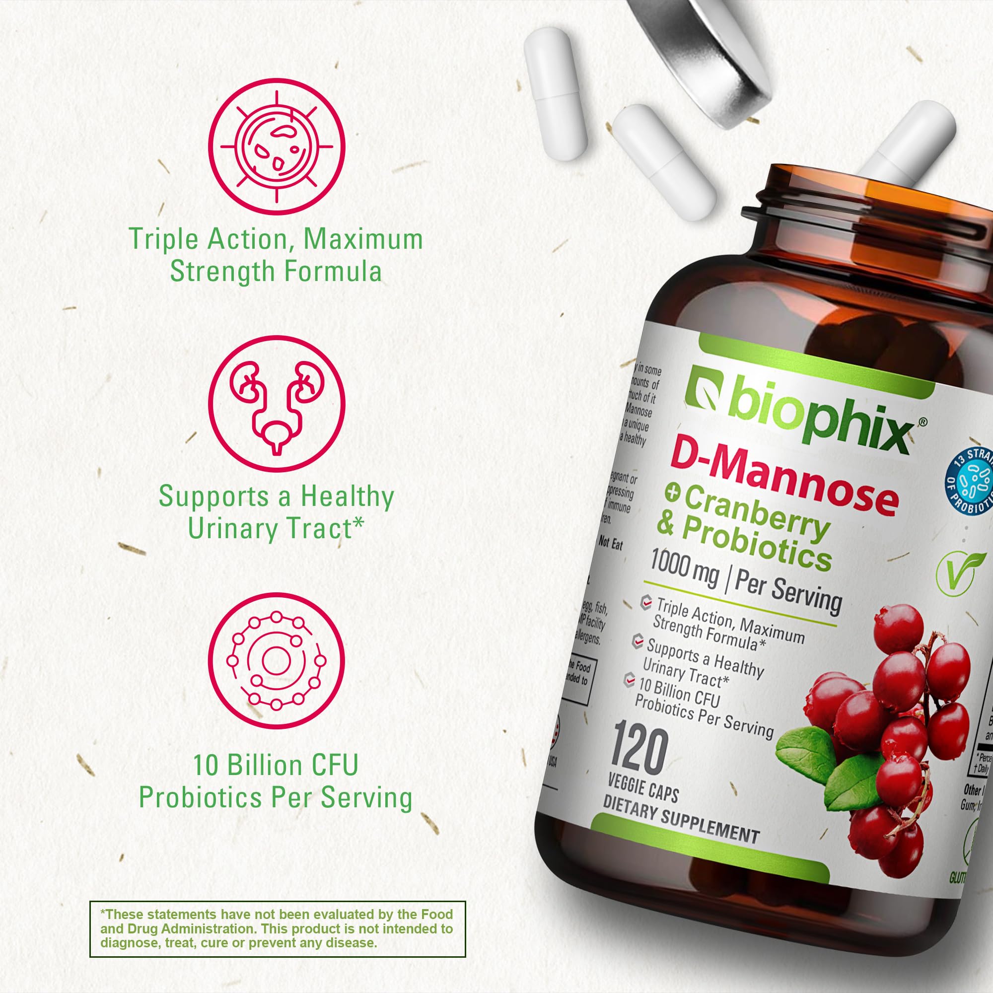 Foto 7 pulgar | Suplemento Biophix D-manose Con Arándano Rojo 2 Piezas-Venta Internacional