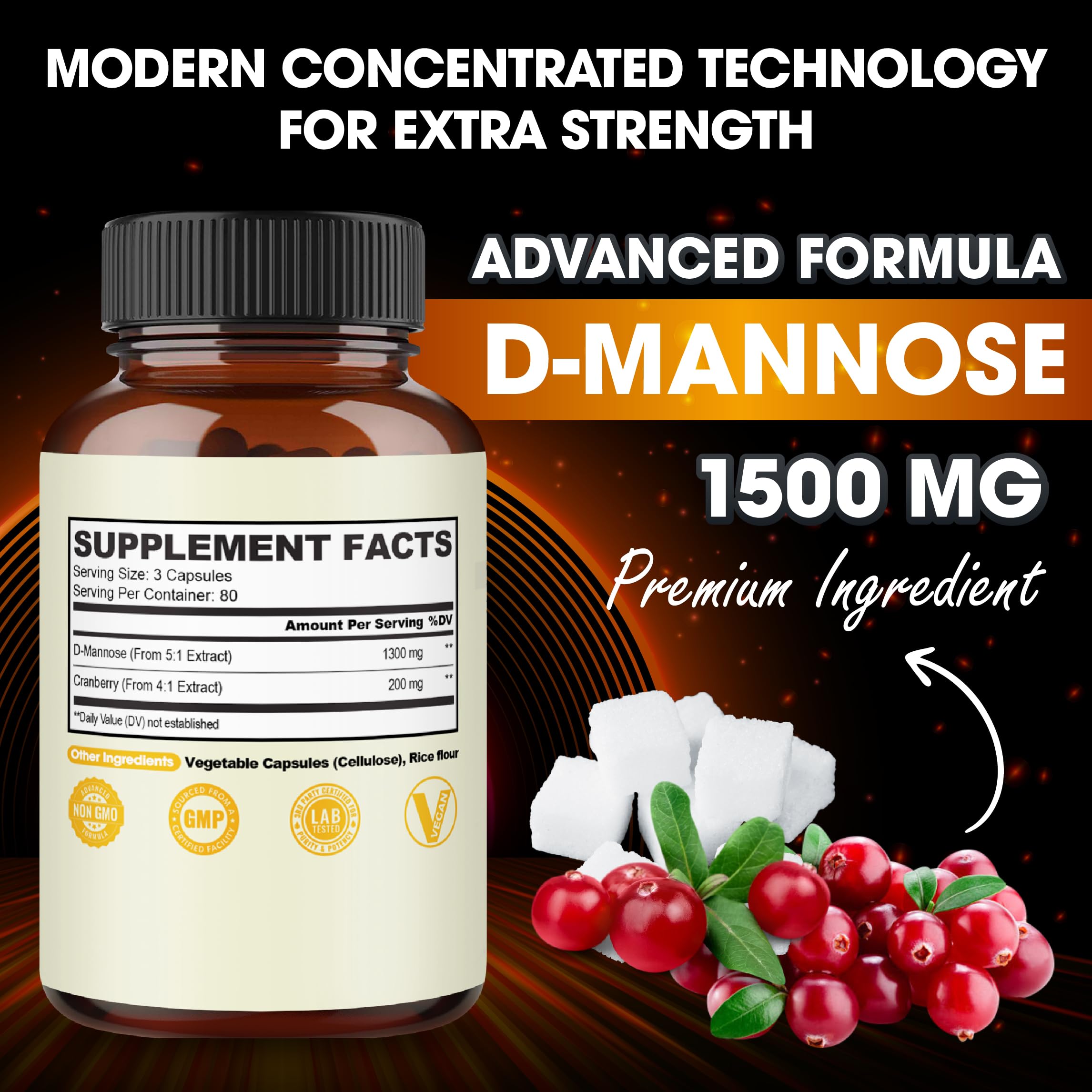 Foto 3 pulgar | Suplemento D-Manosa 1300 mg y Arándano 200 mg 240 Cápsulas - Venta Internacional
