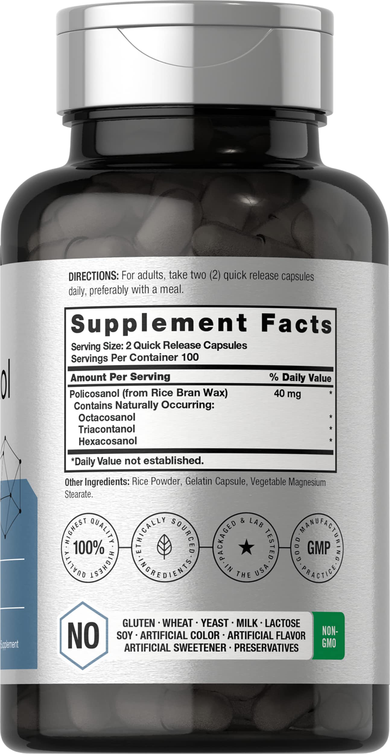 Foto 3 pulgar | Suplemento Horbäach Policosanol 40 mg 200 Cápsulas - Venta Internacional
