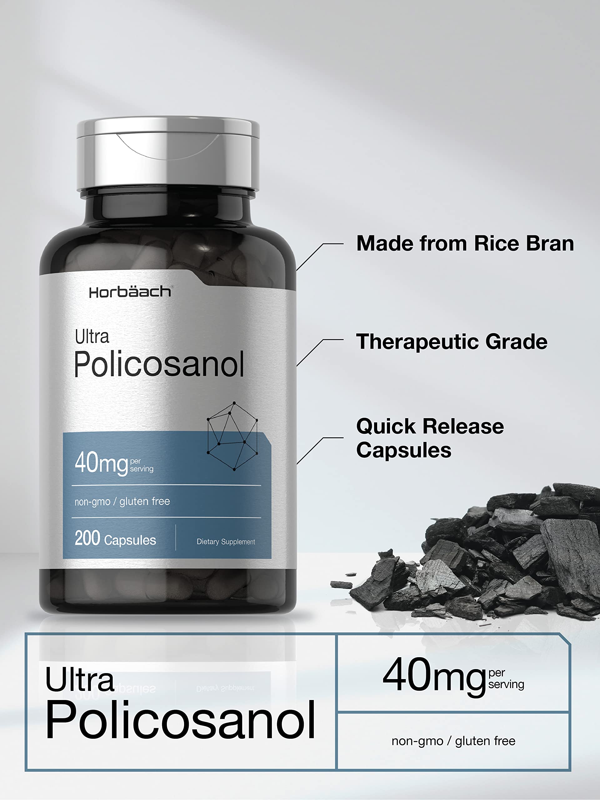 Foto 4 pulgar | Suplemento Horbäach Policosanol 40 mg 200 Cápsulas - Venta Internacional