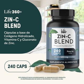 Foto 5 | Suplemento Life360+ Zinc Colágeno de 240 Cápsulas