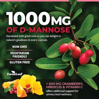 Foto 3 | Suplemento Forestleaf D-manose 1000 Mg Con Arándano Y Vitamina C 60 Cápsulas - Venta Internacional