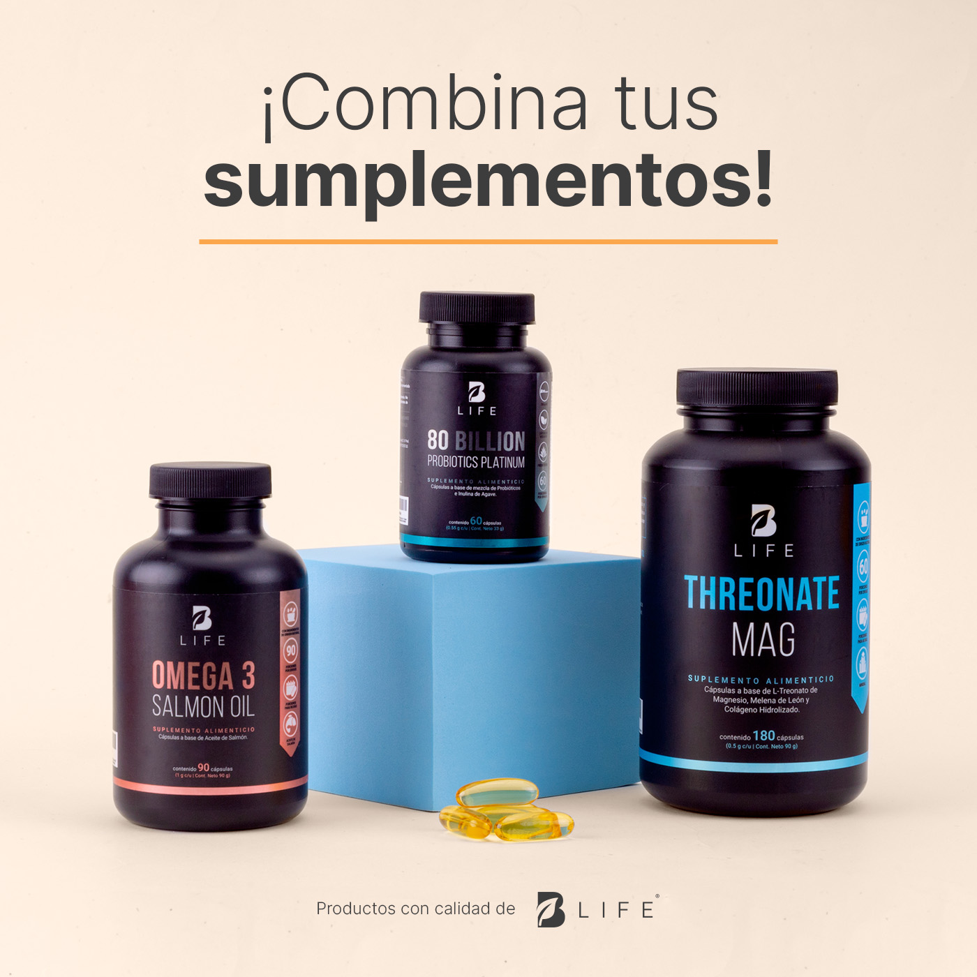 Foto 5 | Salmon Oil B Life 90 Cápsulas