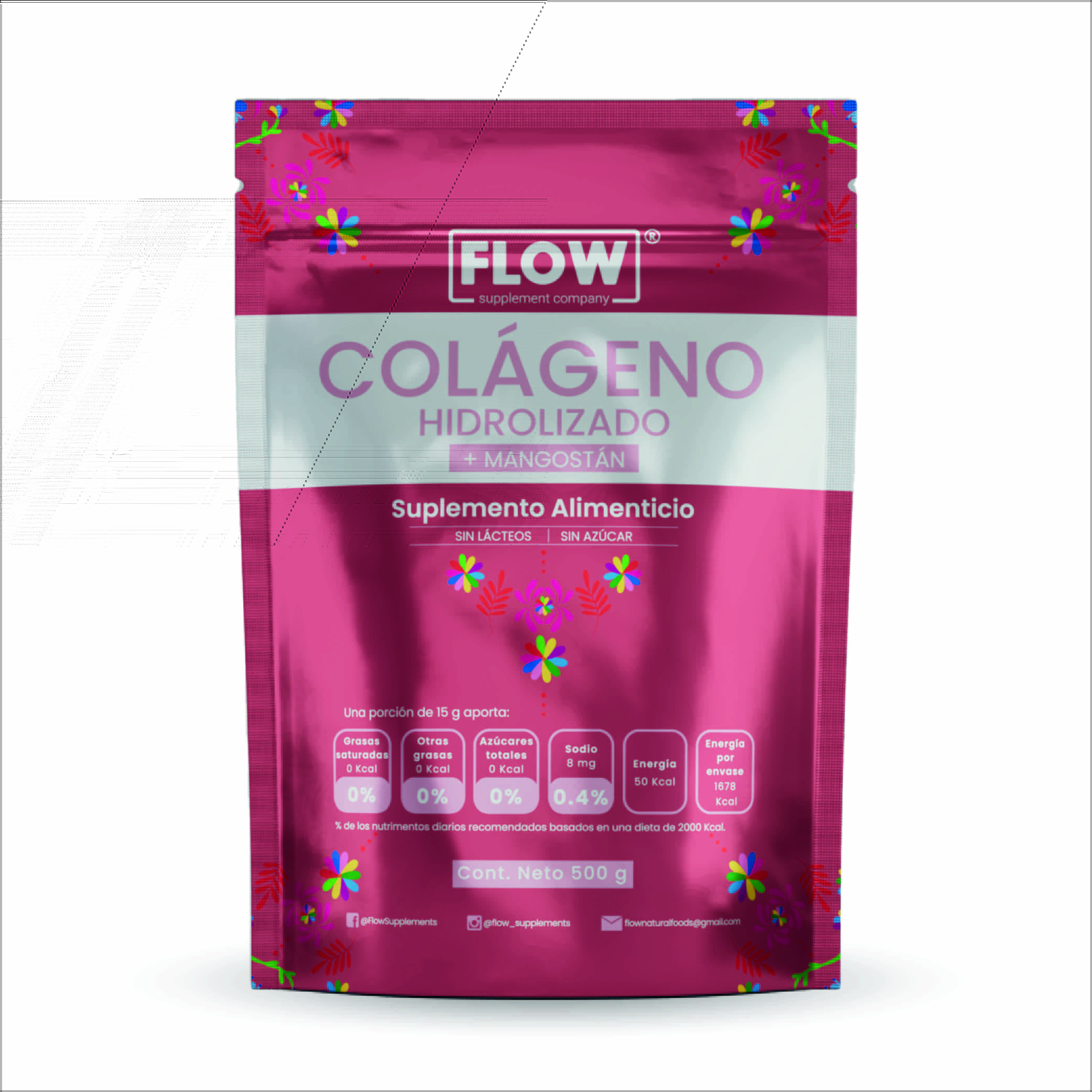 Foto 2 pulgar | Flow Vitaminas Minerales y Suplementos Colágeno Hidrolizado con Mangostán 500 g