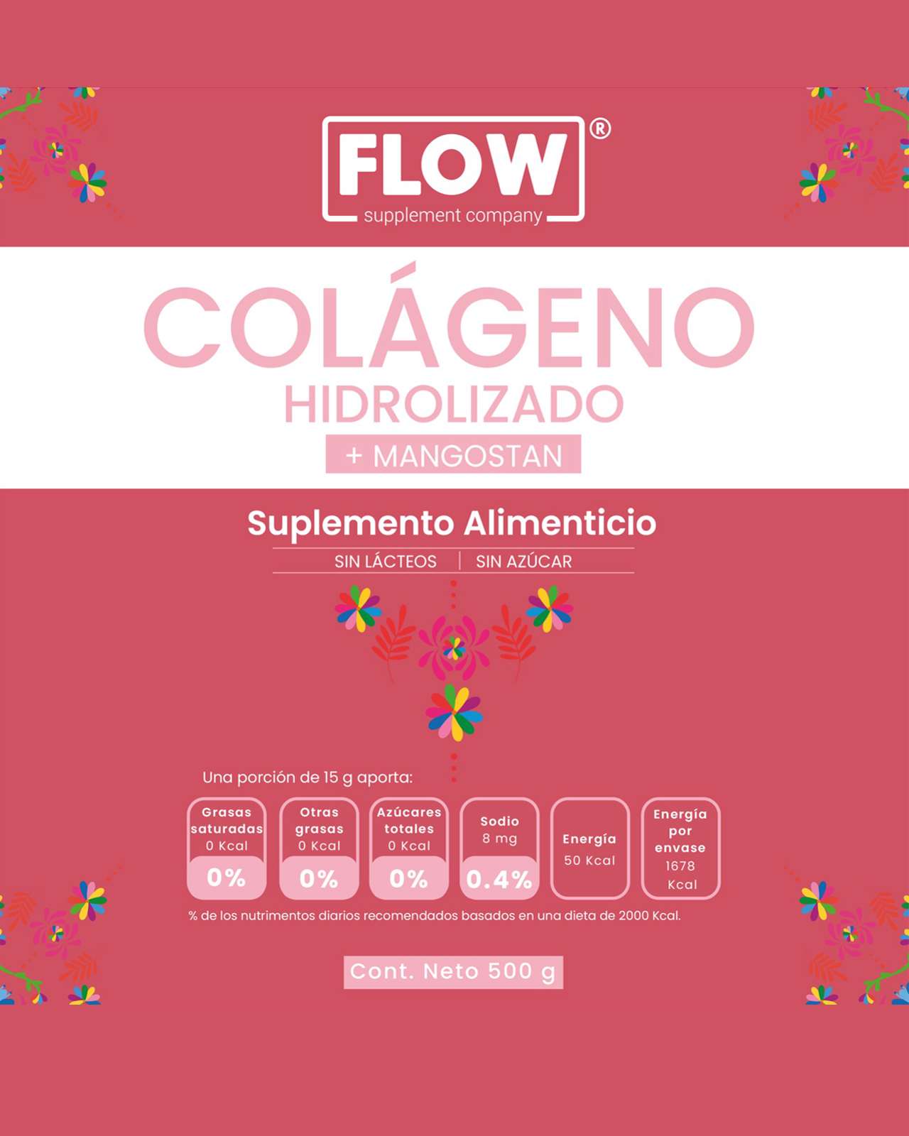 Foto 3 pulgar | Flow Vitaminas Minerales y Suplementos Colágeno Hidrolizado con Mangostán 500 g