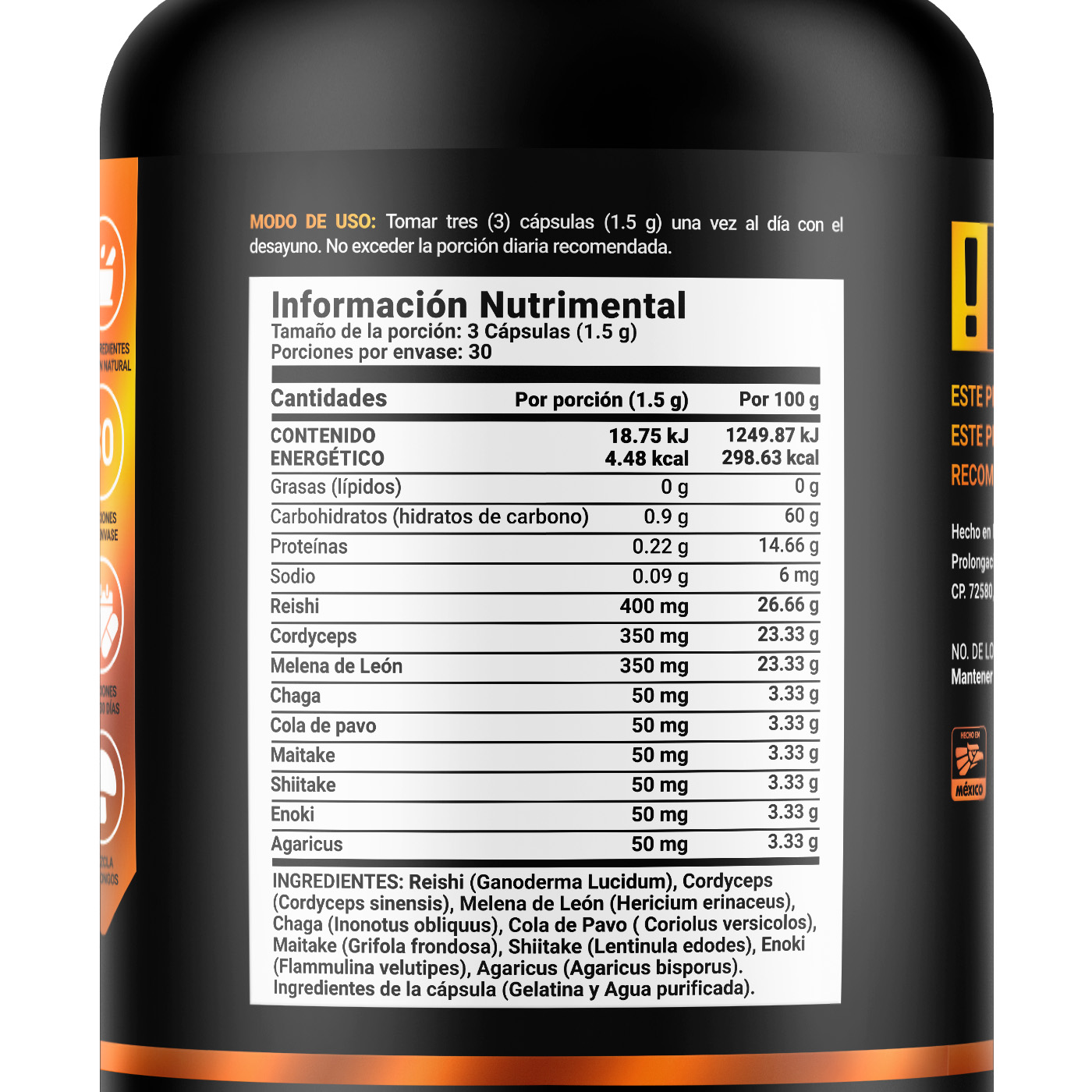 Foto 2 | Suplemento B Life Mushroom Blend de 90 Cápsulas