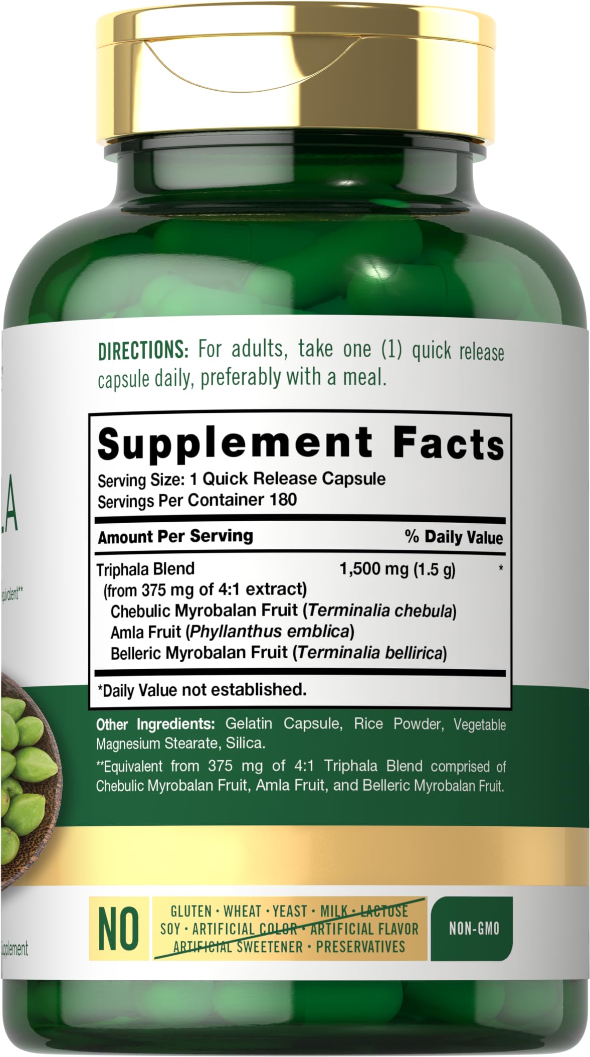 Foto 3 pulgar | Suplemento Carlyle Triphala 1500 mg 180 Cápsulas - Venta Internacional