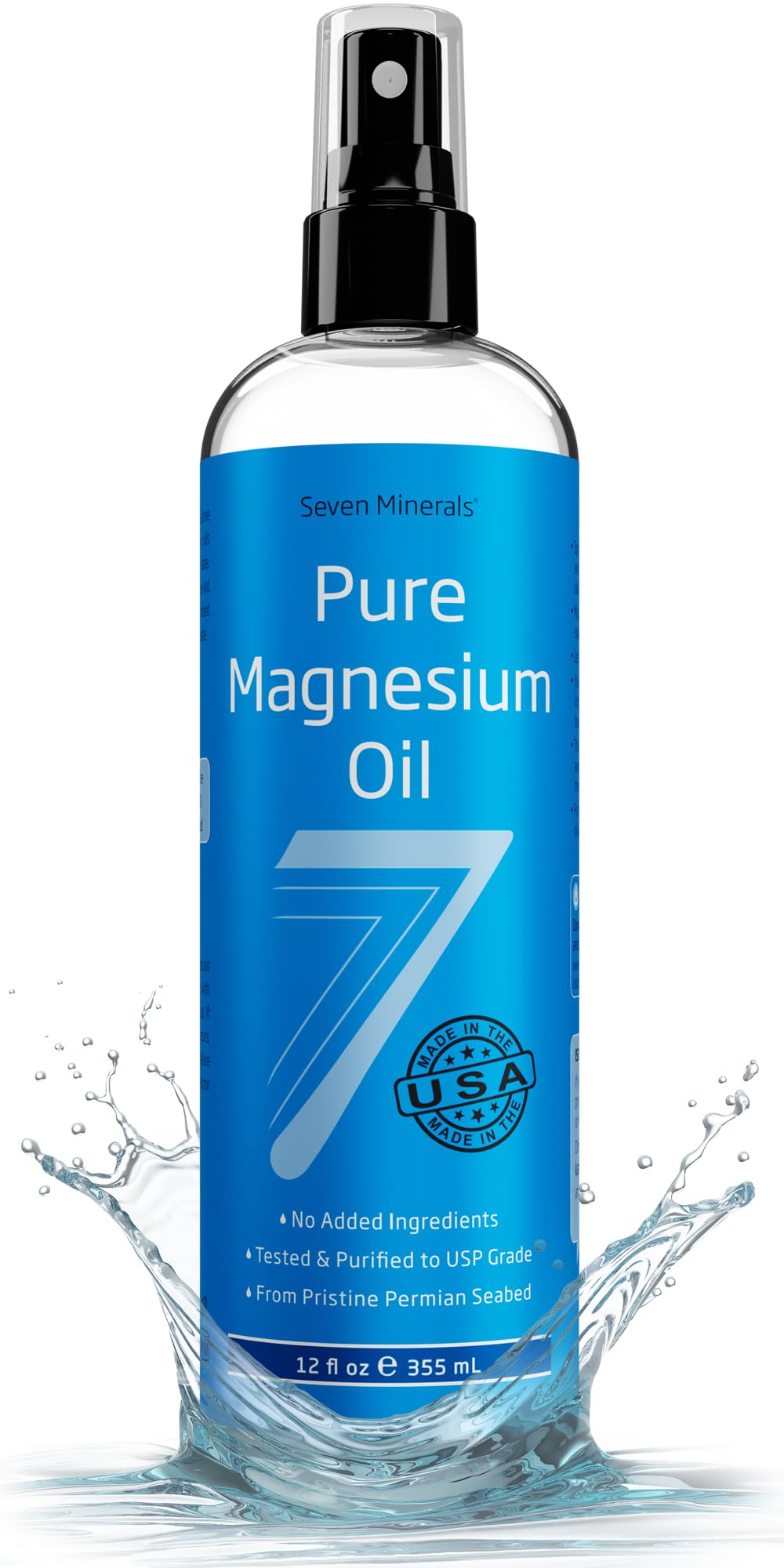 Foto 2 pulgar | Spray de Aceite de Magnesio Seven Minerals, 355 Ml Grado Usp - Venta Internacional
