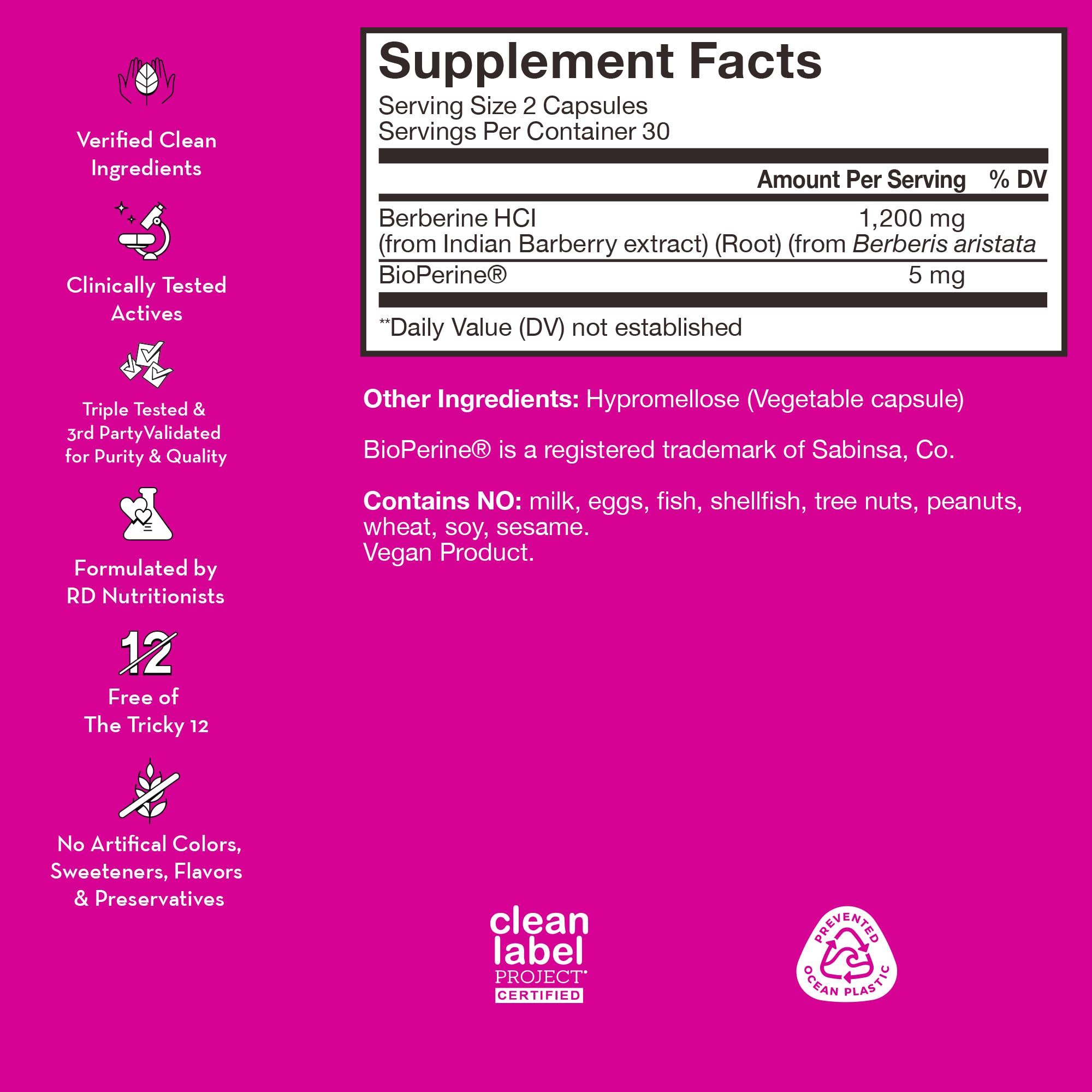 Foto 3 pulgar | Suplemento Hum Best Of Berberine 1200 mg para el Colesterol 30d - Venta Internacional