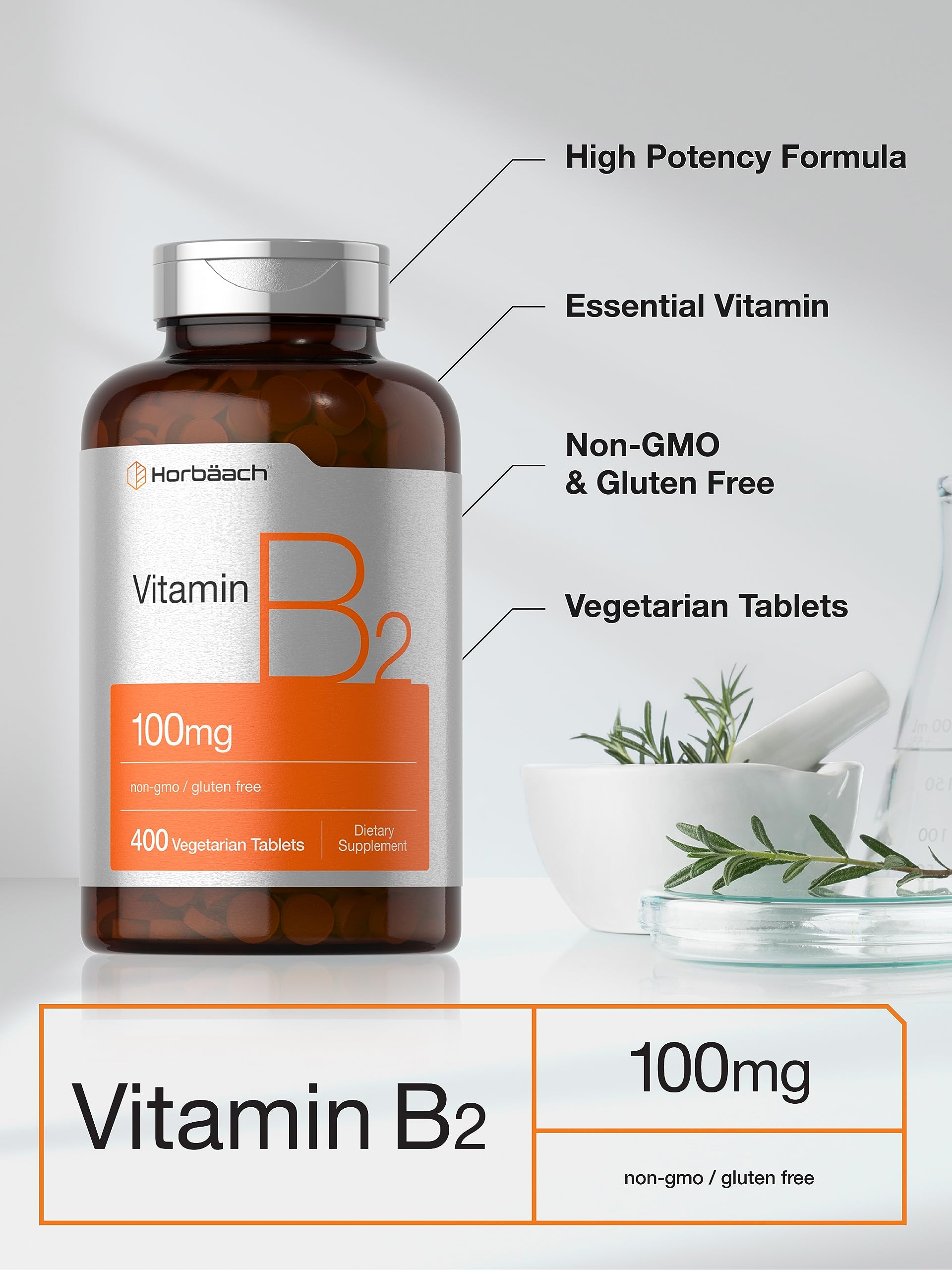 Foto 4 pulgar | Suplemento Horbäach de Vitamina B-2 100 Mg - Venta Internacional