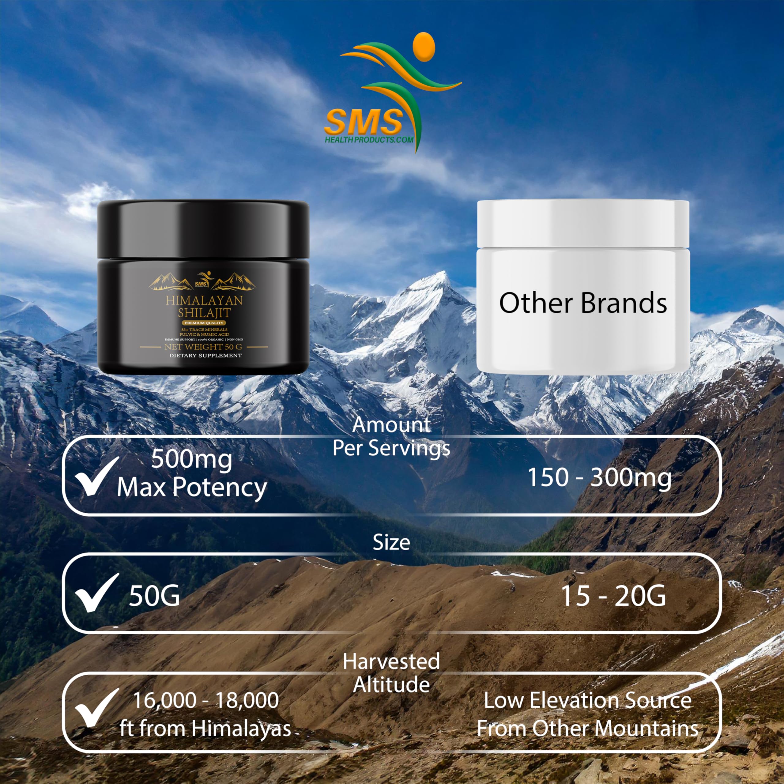 Foto 3 pulgar | Resina Shilajit Smshealthproducts.com Grado Dorado 50 G - Venta Internacional