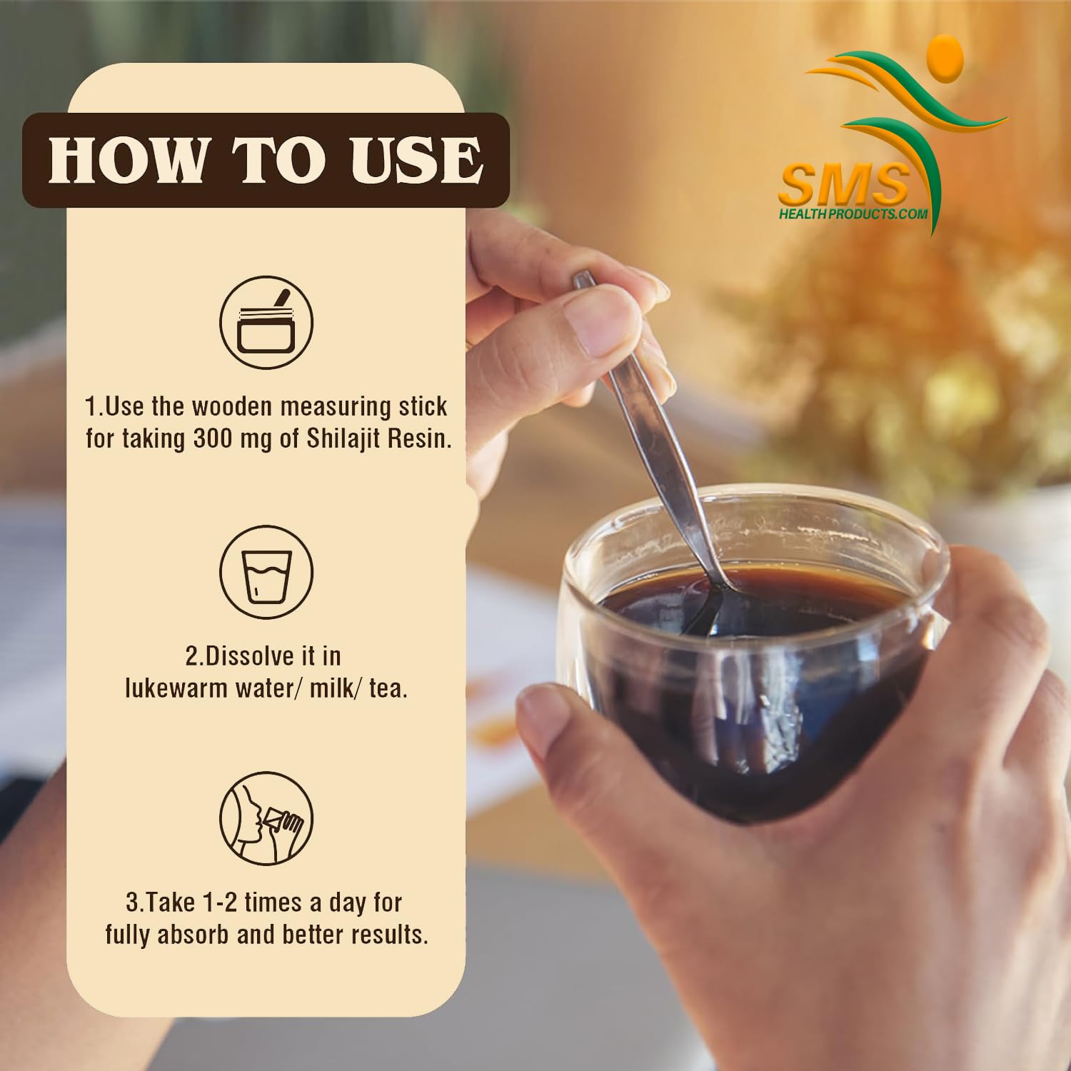 Foto 3 | Resina Shilajit Smshealthproducts.com Grado Dorado 50 G - Venta Internacional