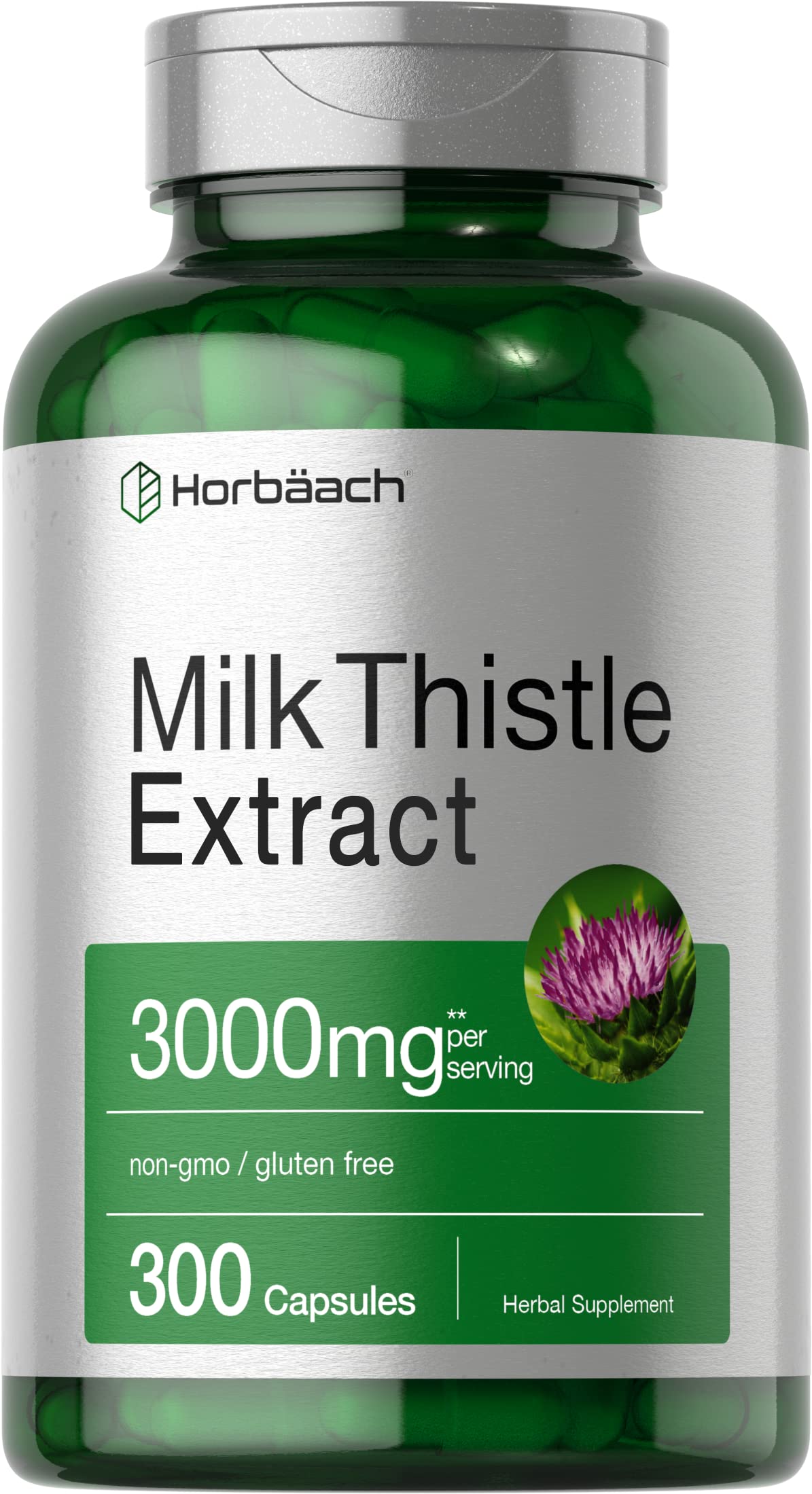 Foto 2 pulgar | Suplemento de Extracto de Cardo Mariano Horbäach 3000 mg 300 Cápsulas - Venta Internacional