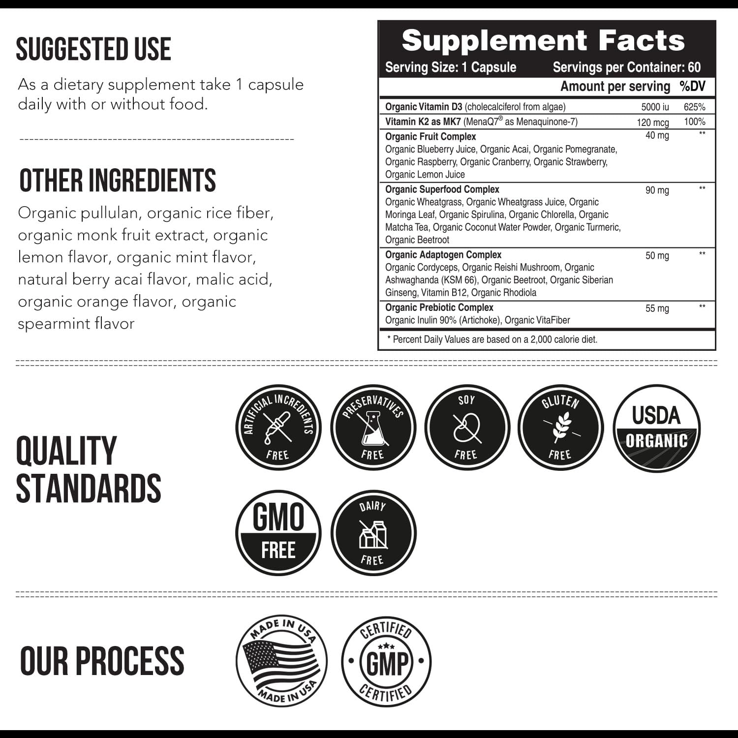Foto 7 | Suplemento Triquetra Health Organic Plant D3 5000 Ui + K2 12 60 Cápsulas- Venta Internacional