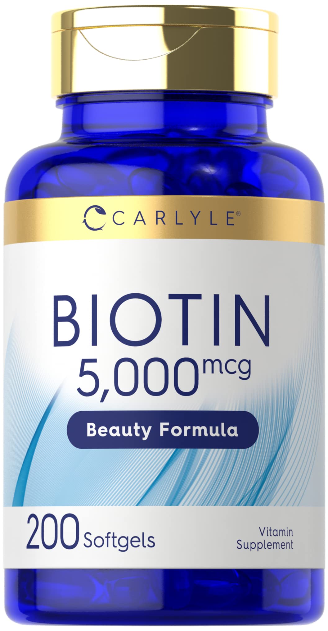 Foto 2 pulgar | Suplemento Carlyle Biotin Cápsulas Blandas de 5000 Mcg 200 Unidades - Venta Internacional