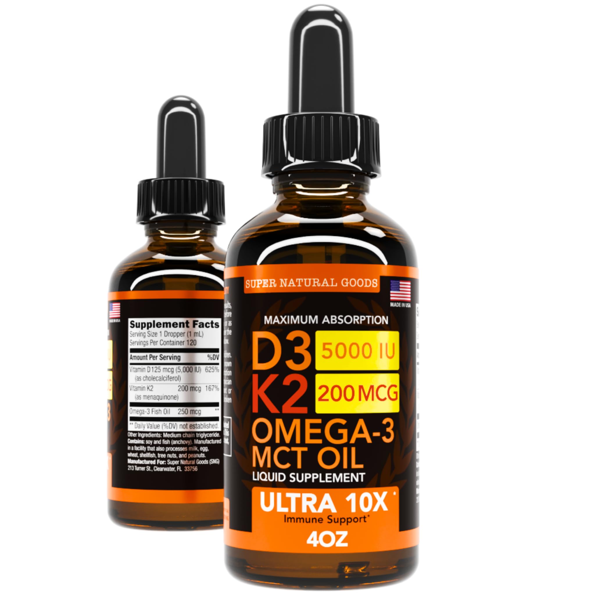 Foto 2 pulgar | Suplemento Super Natural Goods de Vitamina D3 K2 5000 UI 120 ml - Venta Internacional