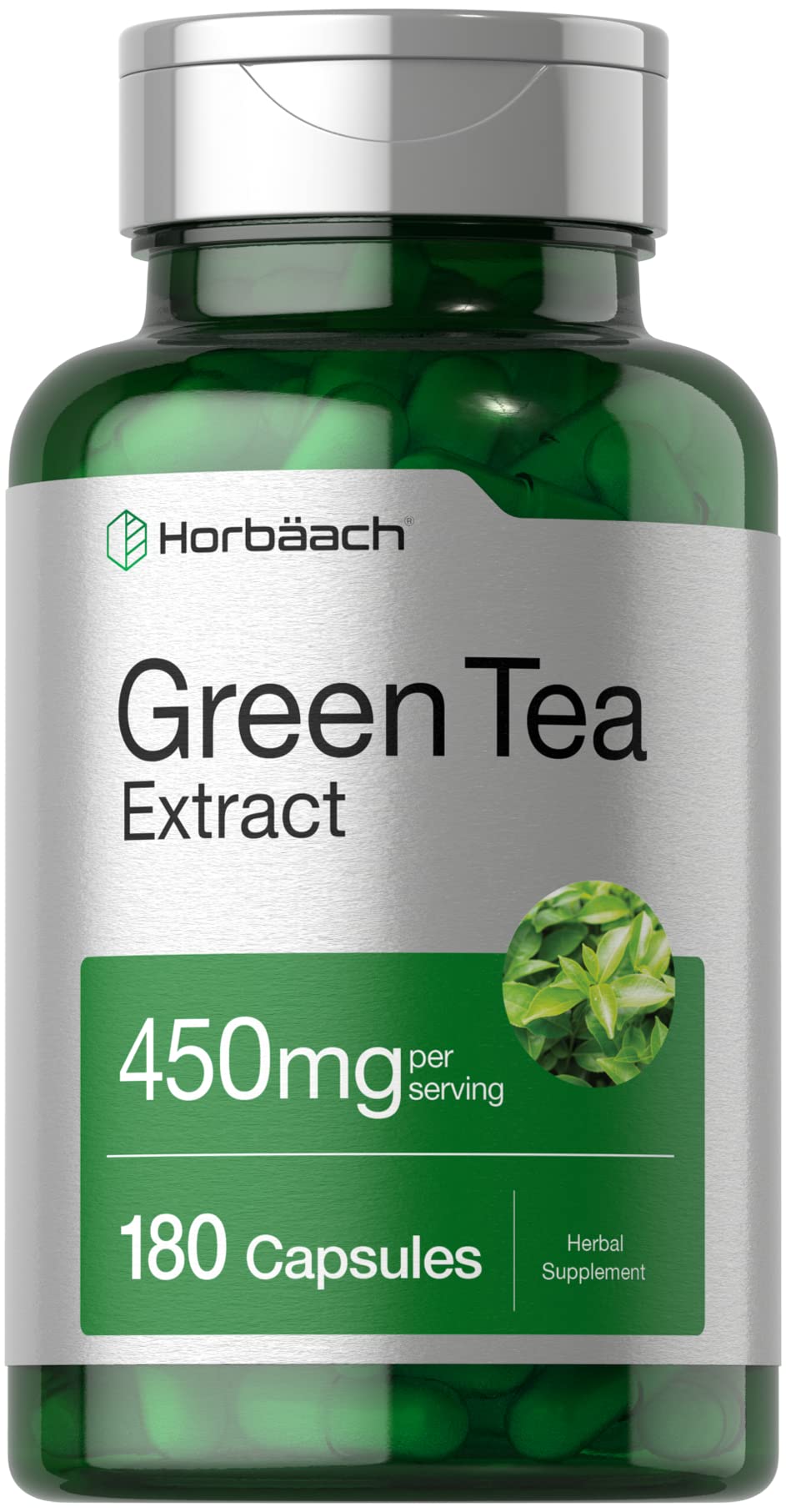 Foto 2 pulgar | Suplemento de Extracto de Té Verde Horbäach 450 mg 180 Cápsulas - Venta Internacional