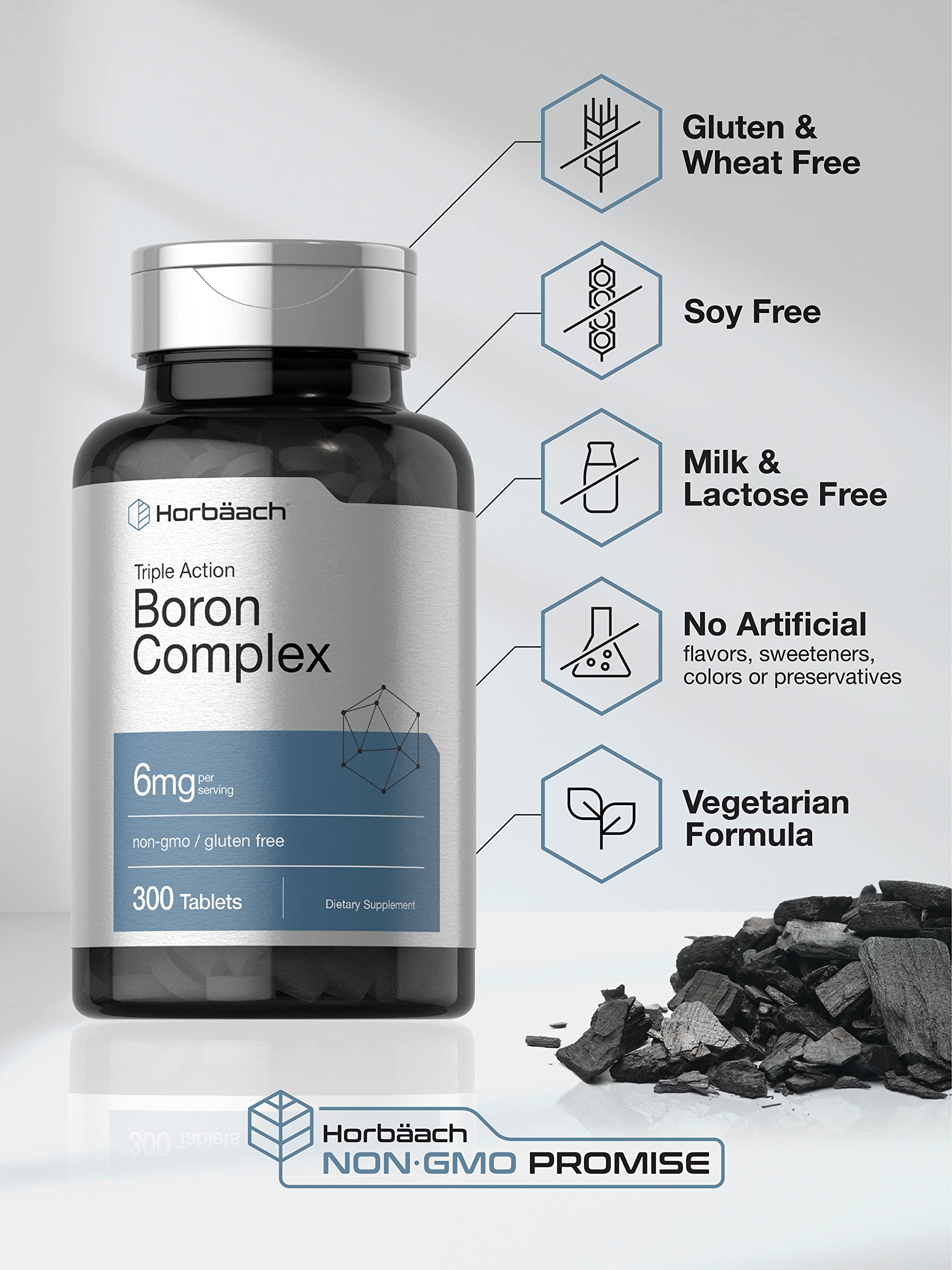 Foto 5 pulgar | Suplemento Horbaach Triple Boron Complex 6 Mg 300 Comprimidos - Venta Internacional
