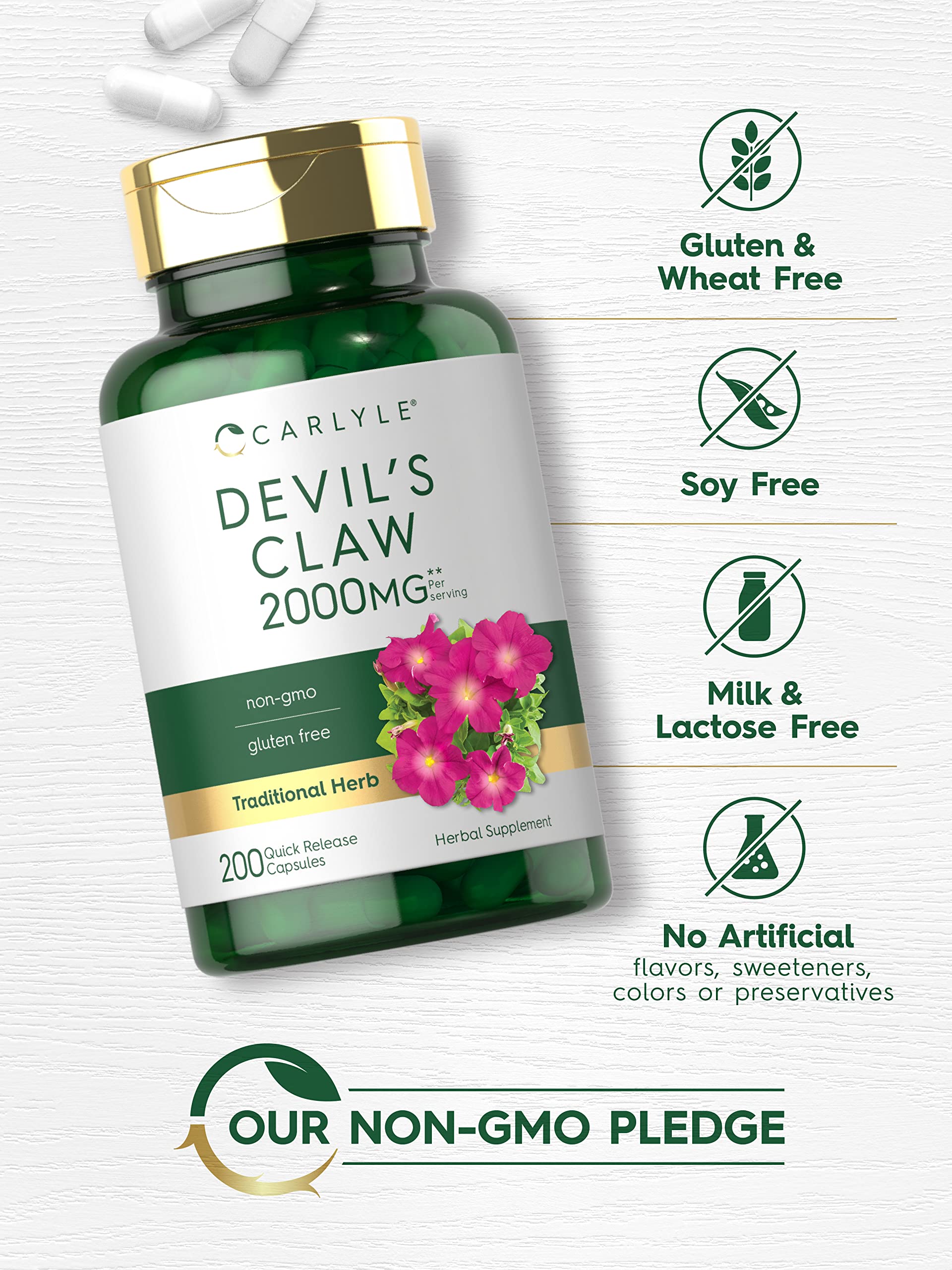 Foto 5 pulgar | Suplemento Carlyle Devils Claw 2000 Mg 200 Cápsulas - Venta Internacional