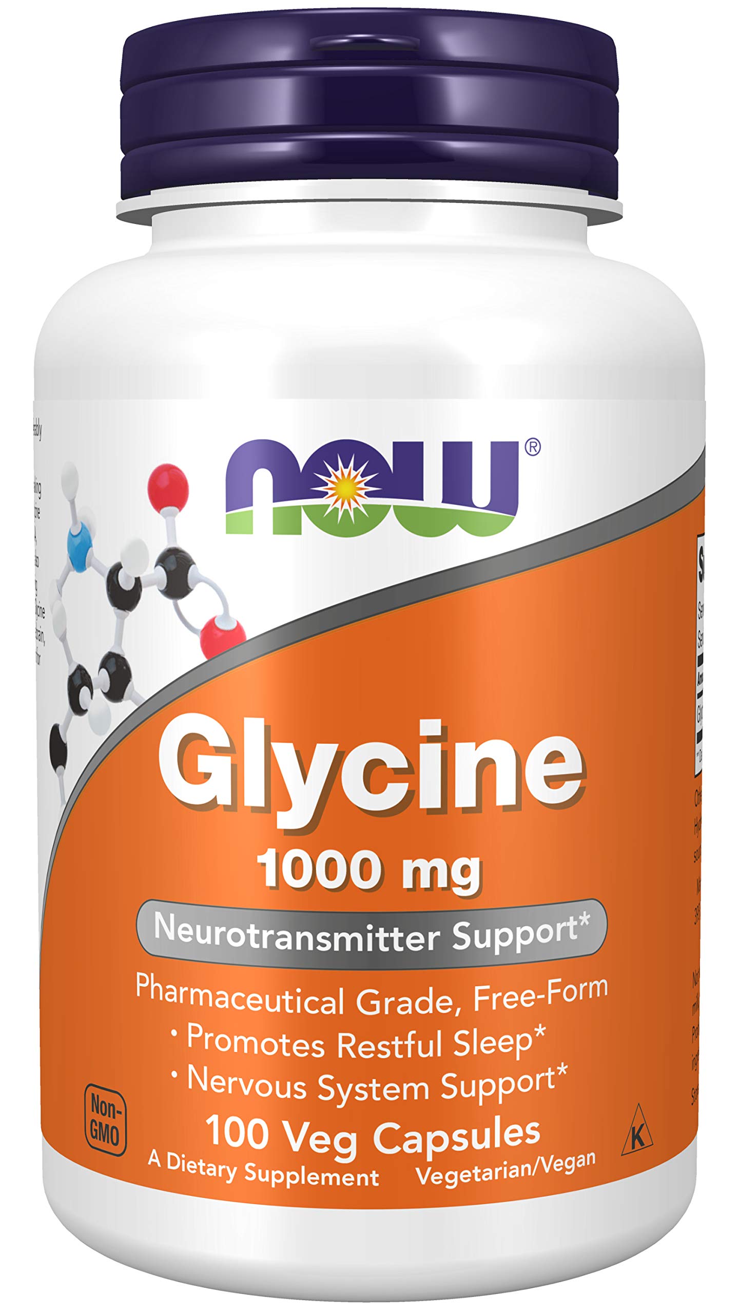 Foto 2 pulgar | Suplemento Now Glycine 1000 mg 100 Cápsulas Vegetarianas - Venta Internacional