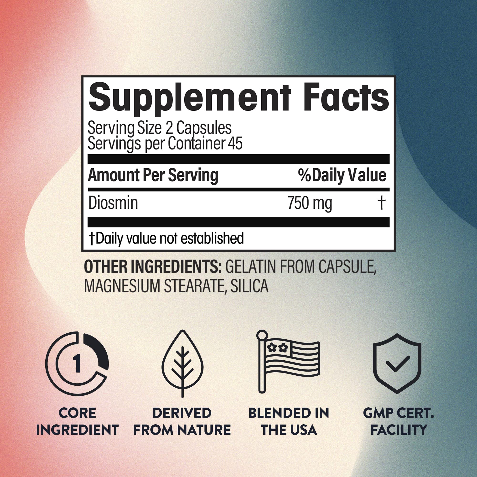 Foto 4 pulgar | Suplemento NGL Pure Diosmin 750 mg con Bioflavonoides Cítricos 90 Cápsulas - Venta Internacional