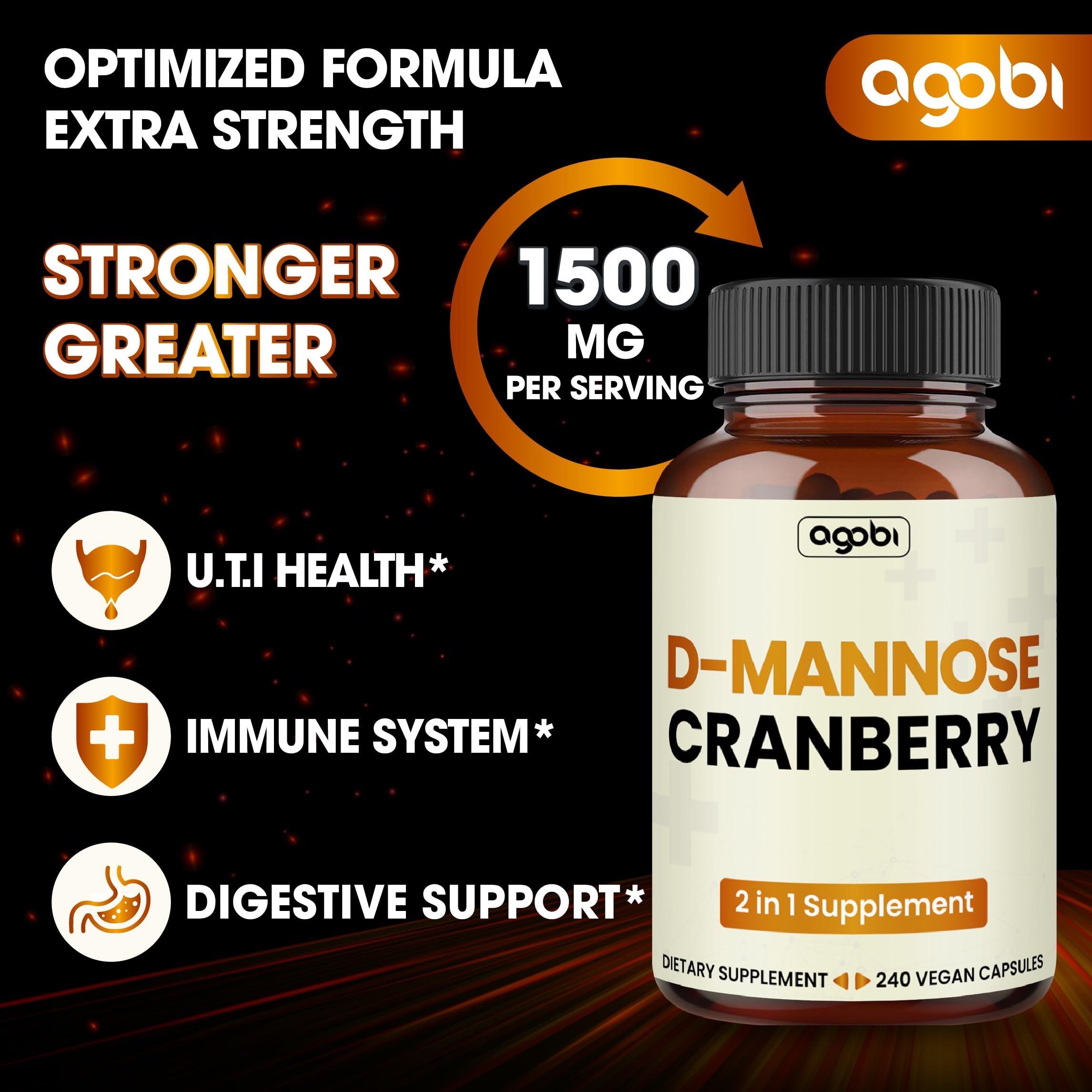 Foto 4 pulgar | Suplemento Agobi D-Manose 1300 mg con Arándano 200 mg - 60 Cápsulas - Venta Internacional