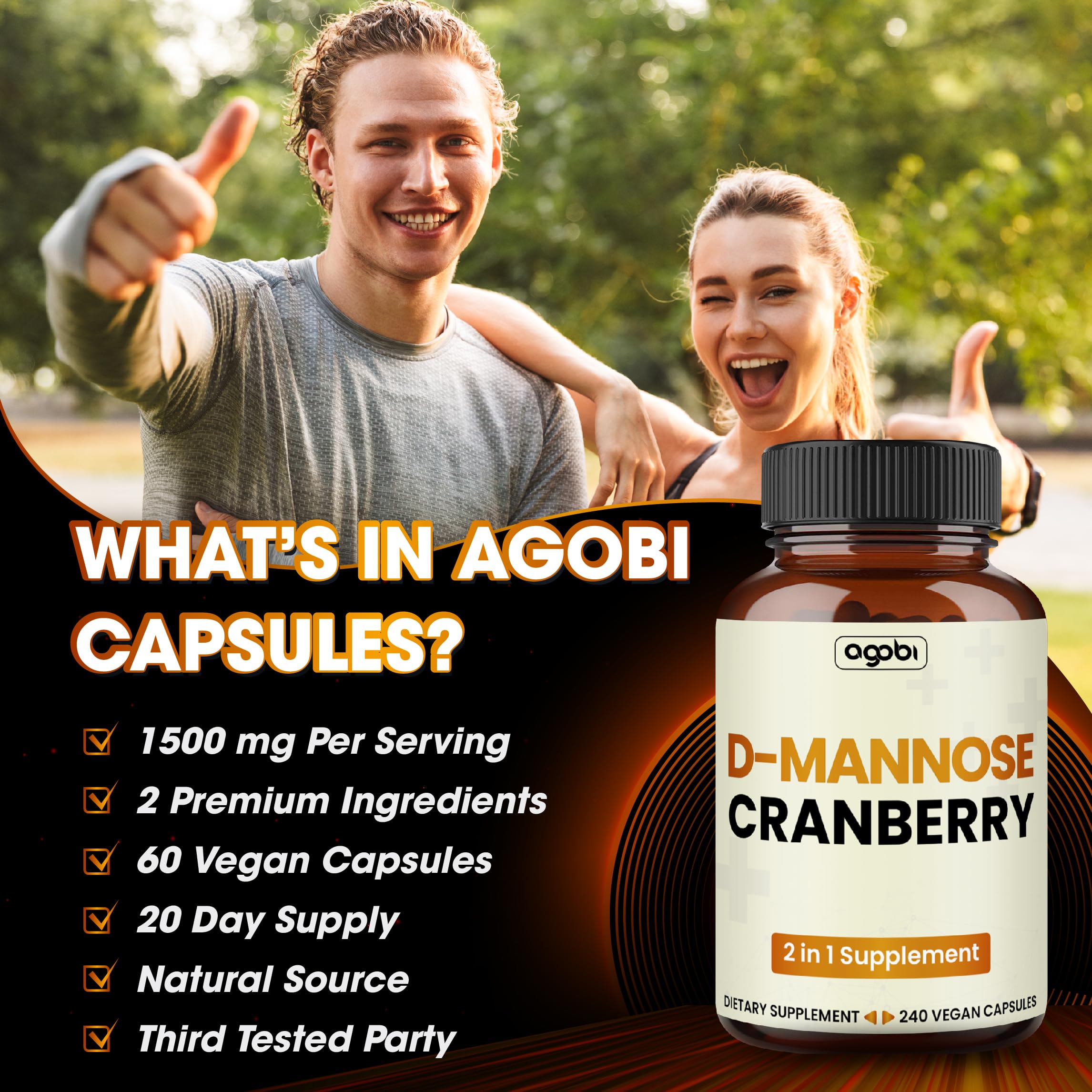 Foto 6 pulgar | Suplemento Agobi D-Manose 1300 mg con Arándano 200 mg - 60 Cápsulas - Venta Internacional