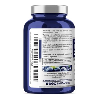Foto 3 | Suplemento de Concentrado de Arándanos Nusapure 20 000 mg 180 Cápsulas - Venta Internacional