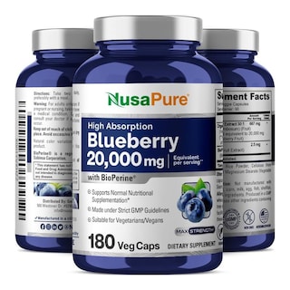 Foto 4 | Suplemento de Concentrado de Arándanos Nusapure 20 000 mg 180 Cápsulas - Venta Internacional