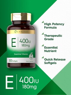 Foto 3 | Suplemento de Vitamina E de Carlyle 400 UI Cápsulas de Gelatina Blanda 300 Unidades