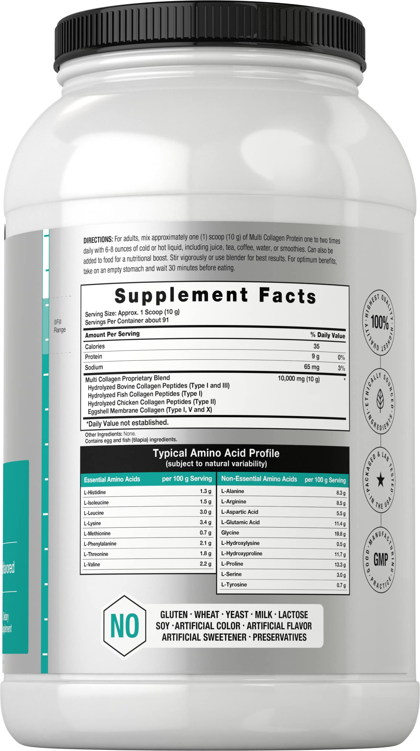 Foto 3 pulgar | Proteína de Colágeno en Polvo Horbäach Multi 946 ml Tipo I - II - III - V - X - Venta Internacional
