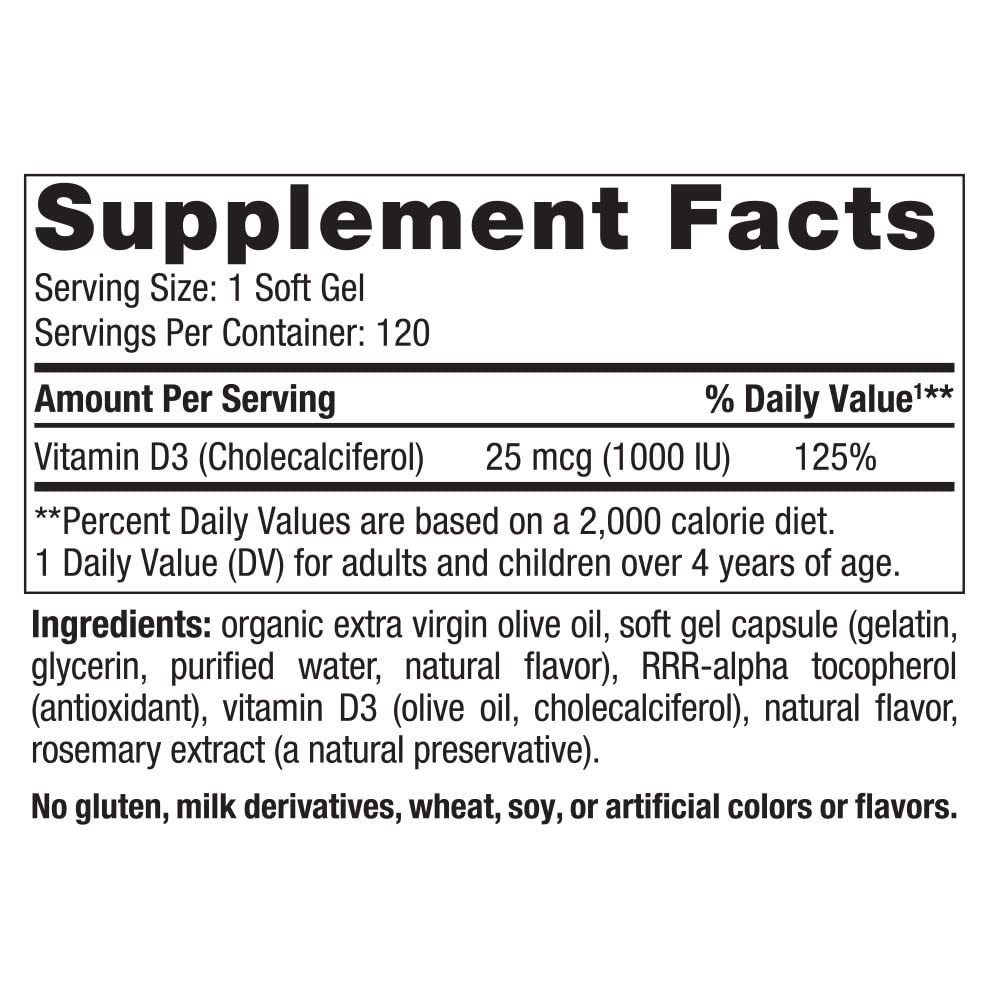Foto 3 pulgar | Suplemento Nordic Naturals Vitamina D3 1000 120 Cápsulas - Venta Internacional