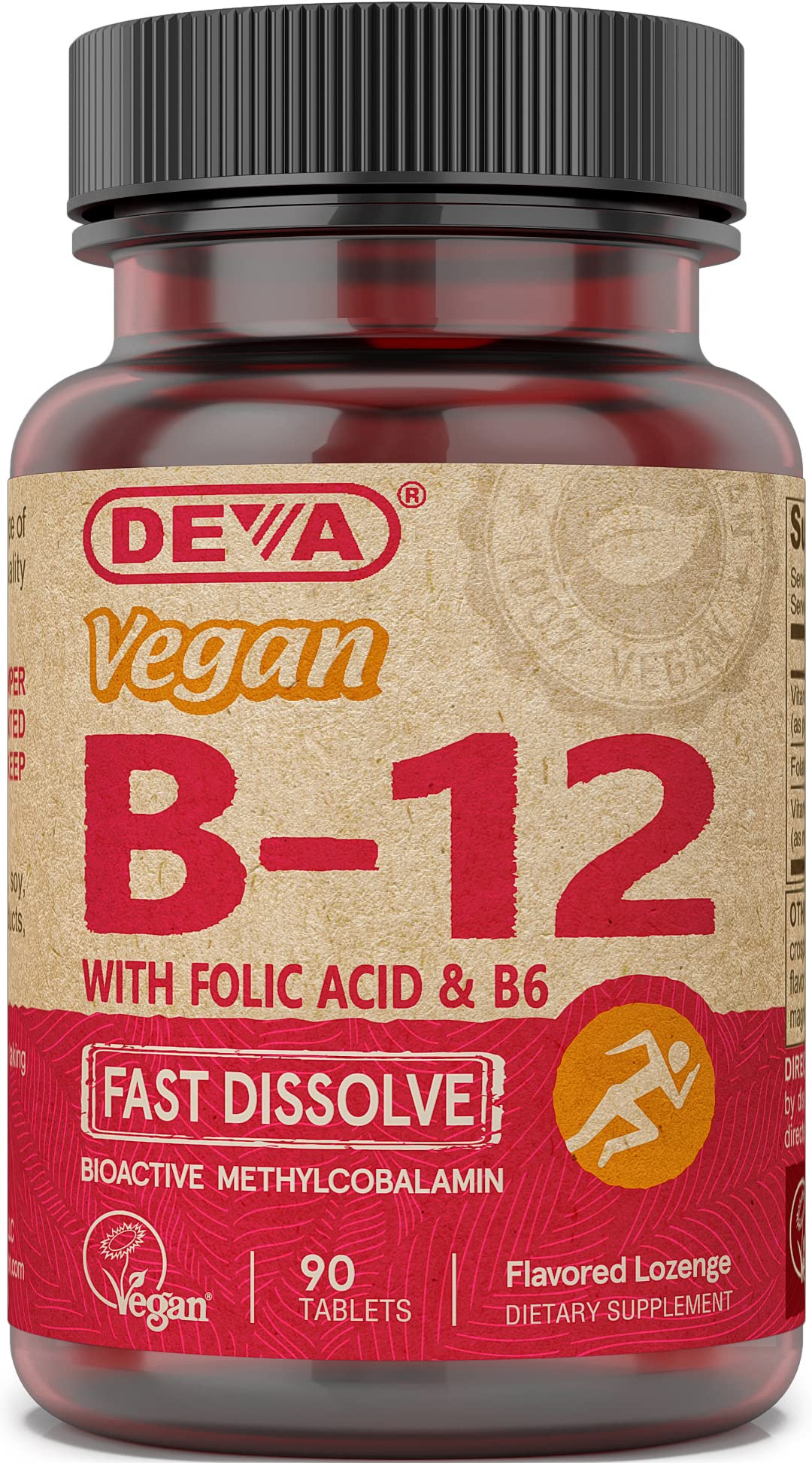 Foto 2 pulgar | Suplemento Deva Vitamina B12 Vegana con Ácido Fólico 90 Tabletas - Venta Internacional